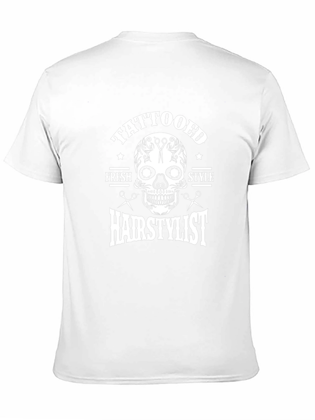 Tattooed Hairstylist Skull Graphic T-Shirt