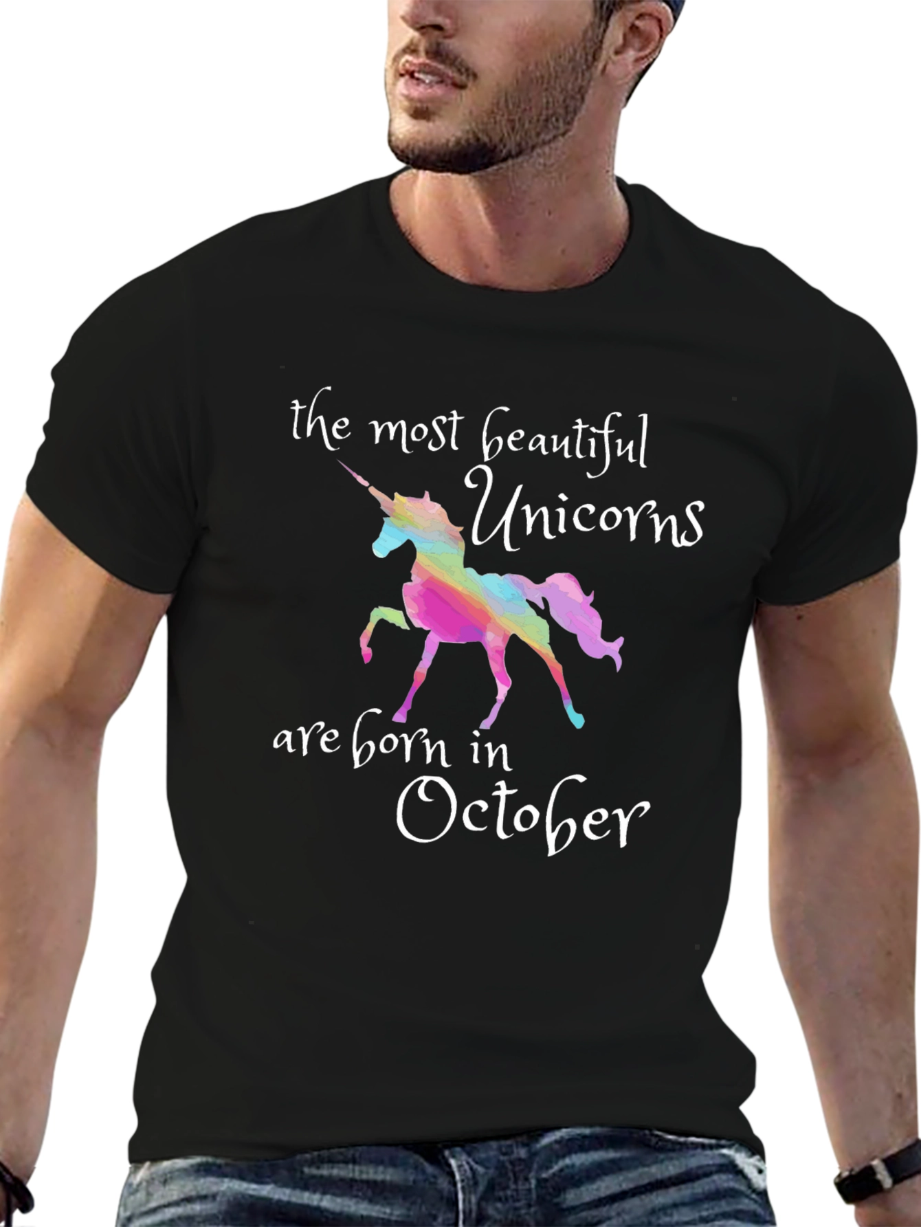 Beautiful Unicorns Born in October T-Shirt