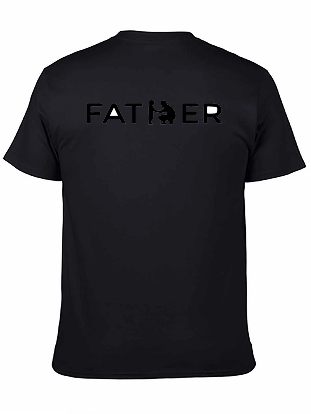 Father Black Graphic Tee - Dad Silhouette T-Shirt