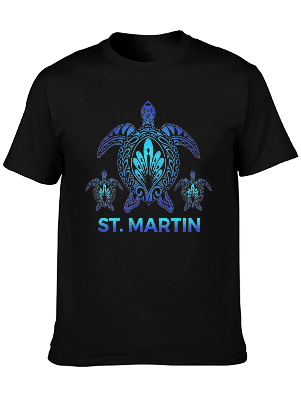 St. Martin Turtle Graphic Black T-Shirt