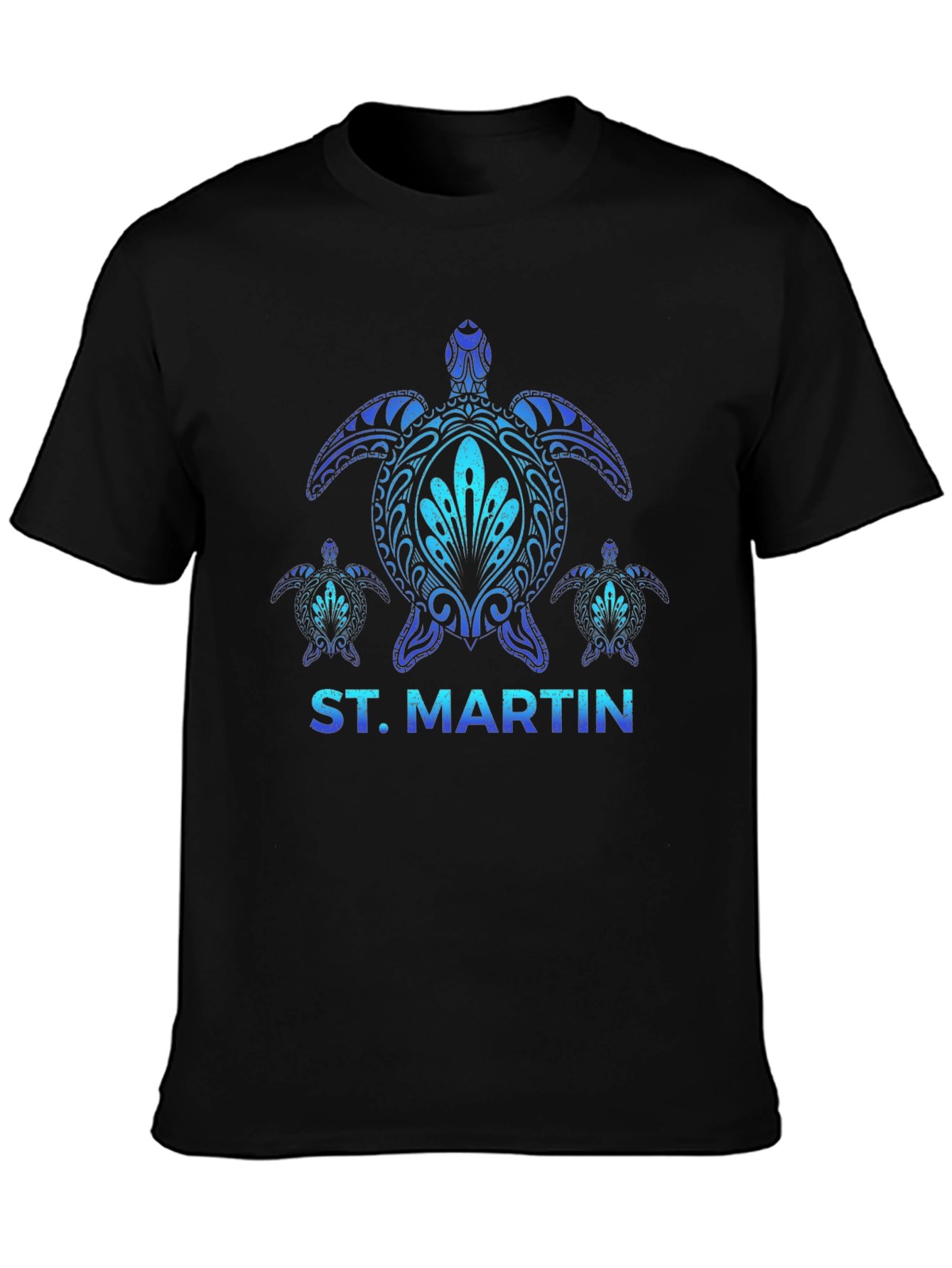 St. Martin Turtle Graphic Black T-Shirt