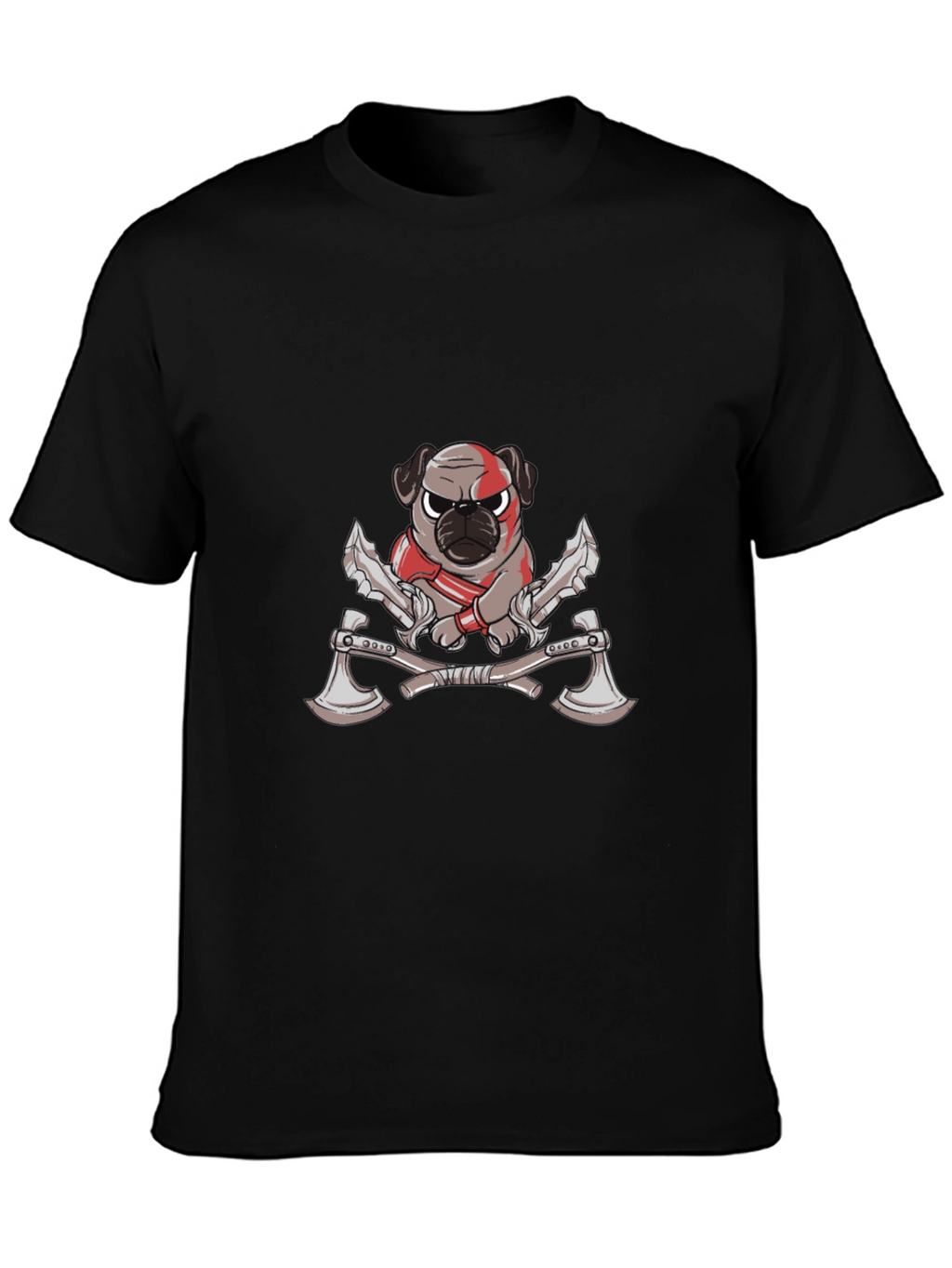 Warrior Pug Black Graphic Tee