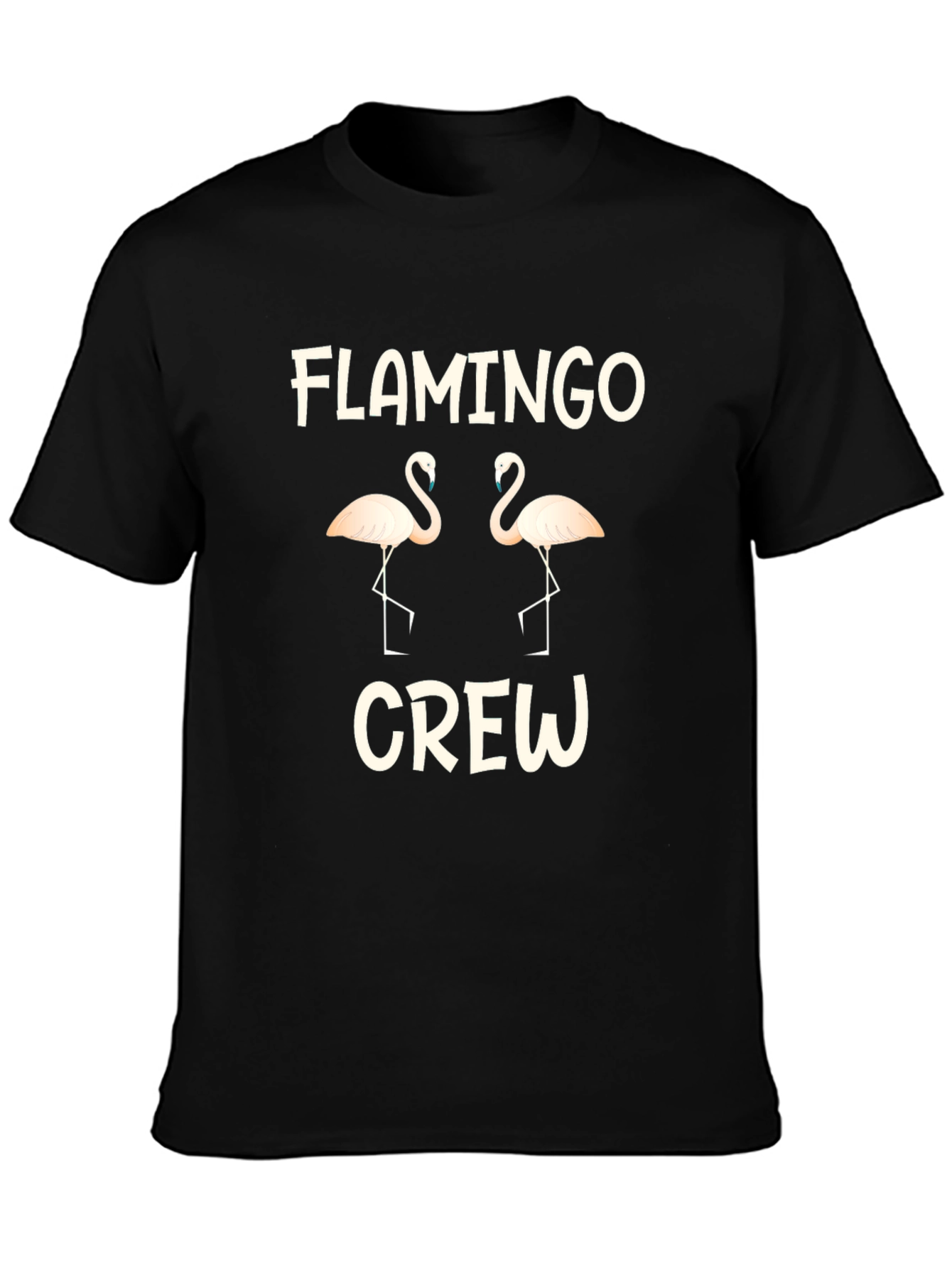 Flamingo Crew Black Graphic T-Shirt