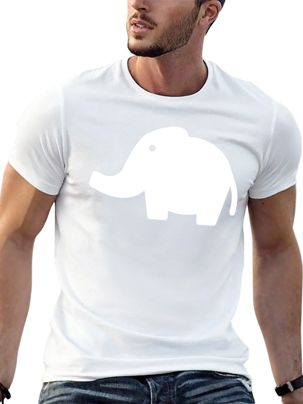 Elephant Graphic Tee - Black Cotton T-Shirt