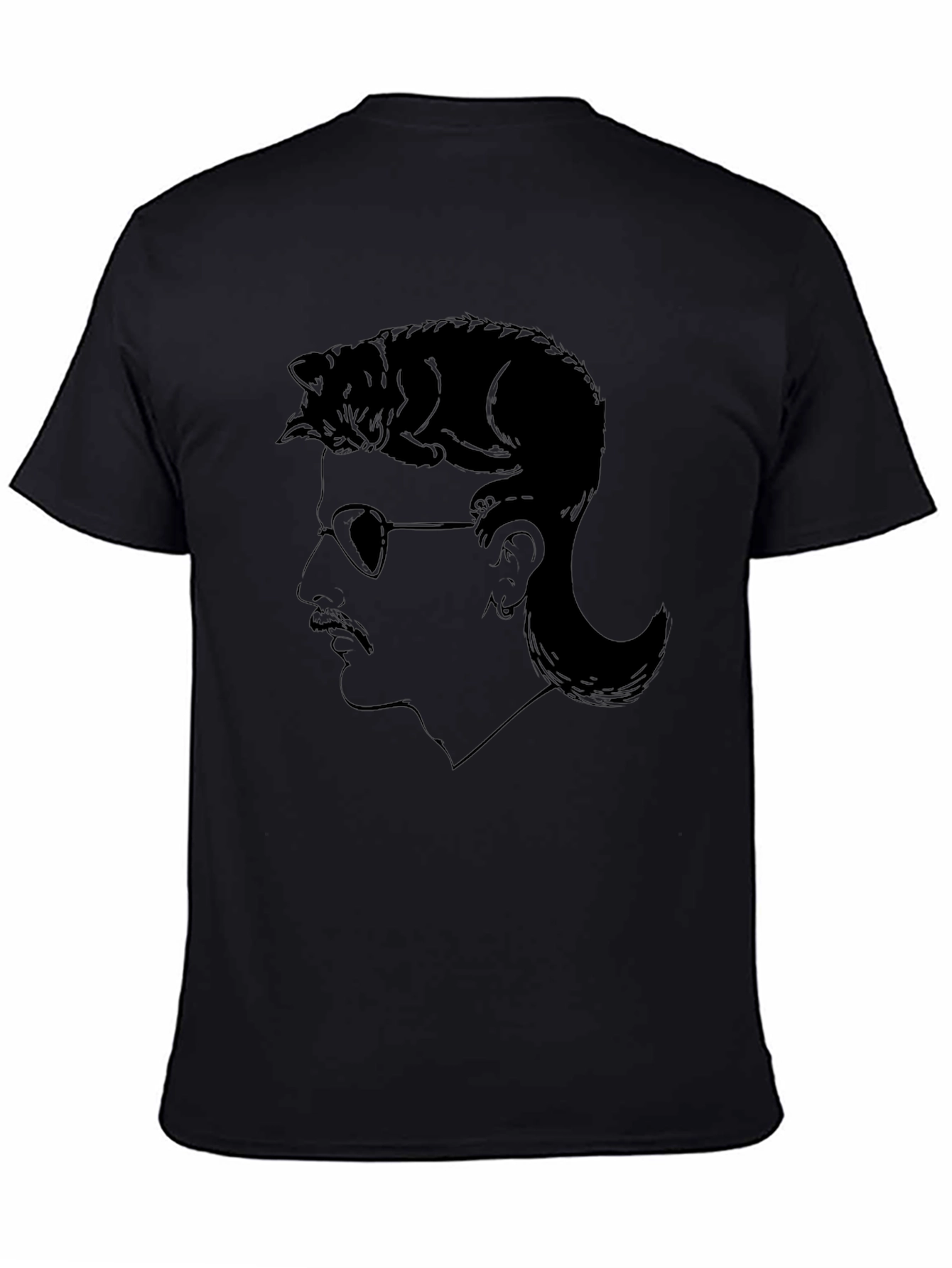 Cool Cat Mullet Graphic T-Shirt