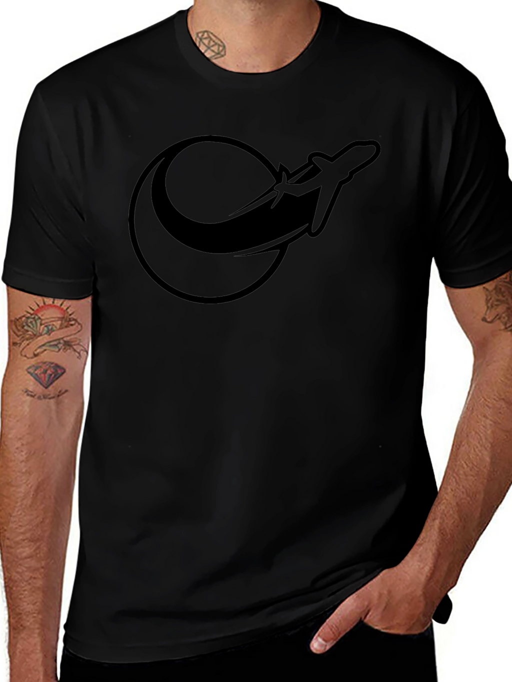 Jetsetter Black Graphic Tee