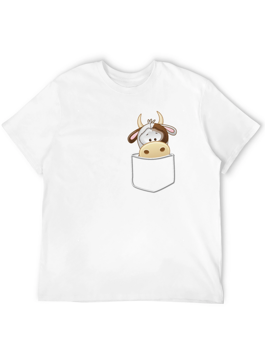Cute Cow Pocket T-Shirt - Fun Graphic Tee
