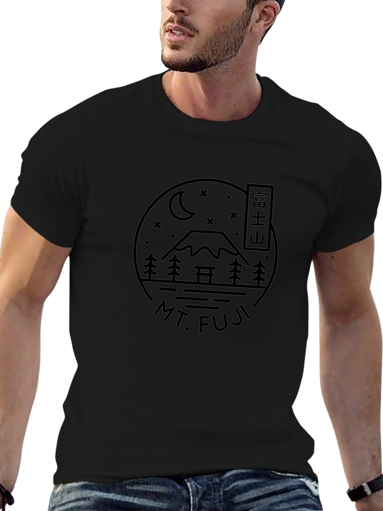 Mt. Fuji Graphic Tee - Stylish Black T-Shirt