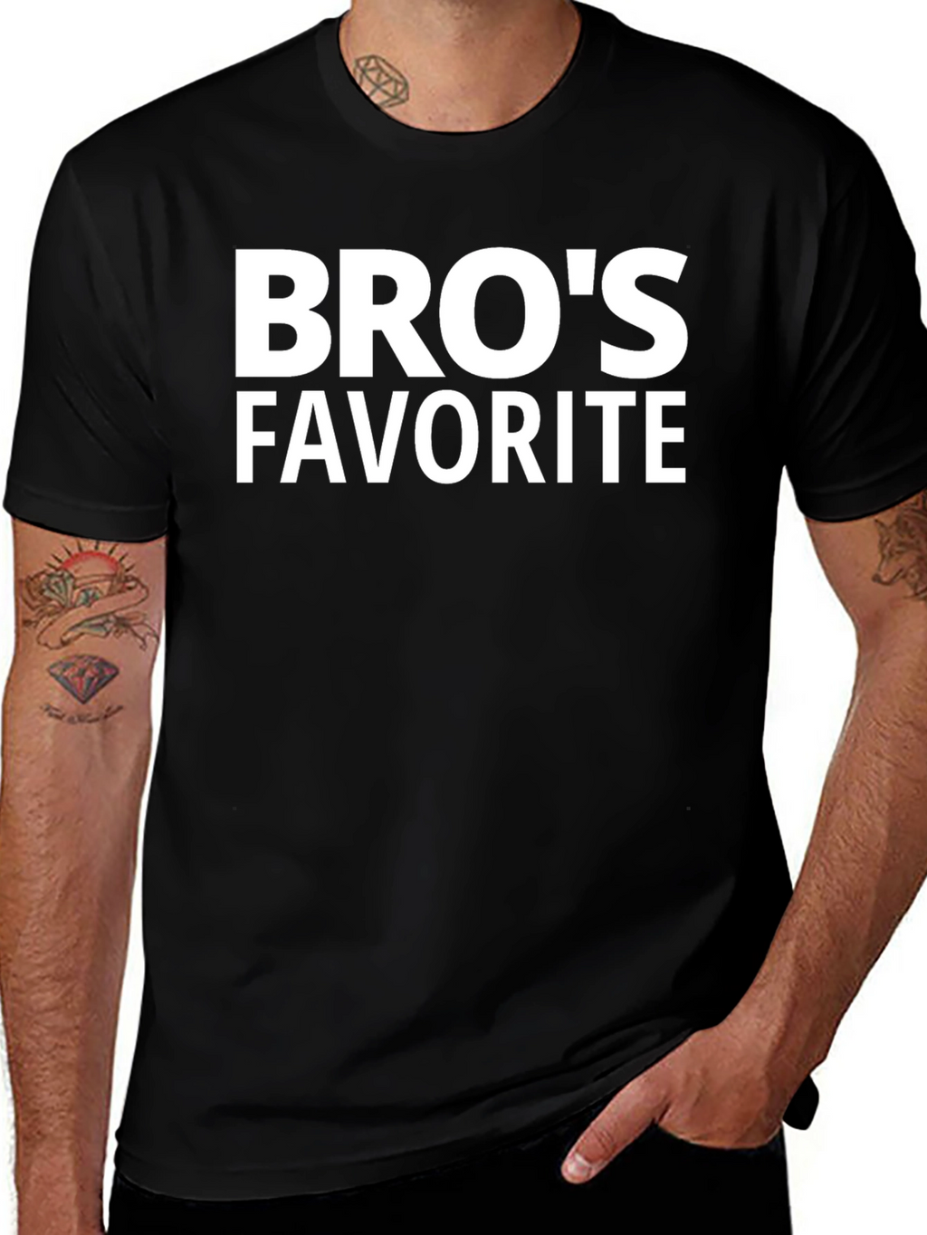 Bros Favorite Black T-Shirt - Casual Style