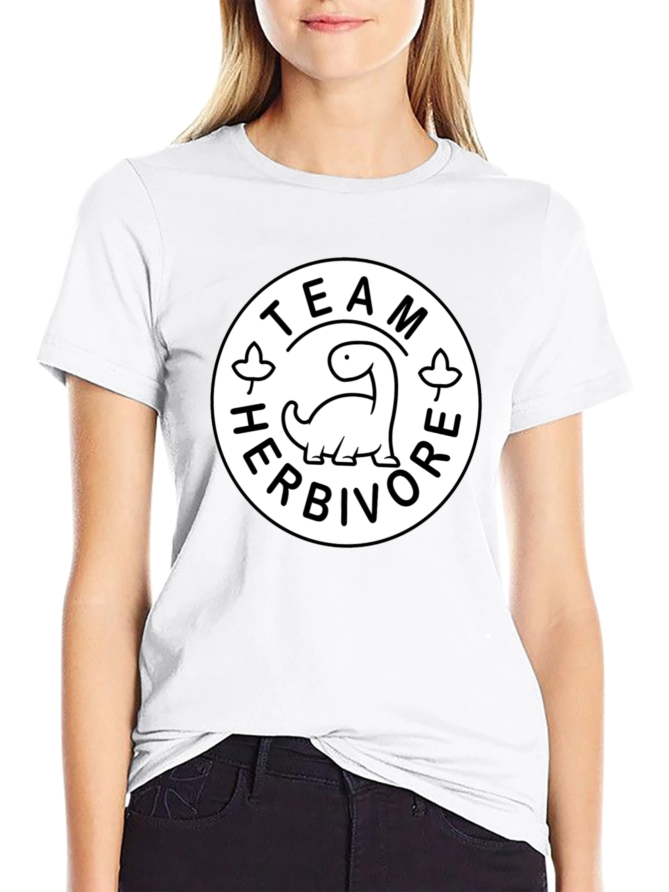 Team Herbivore Graphic Print Black T-Shirt