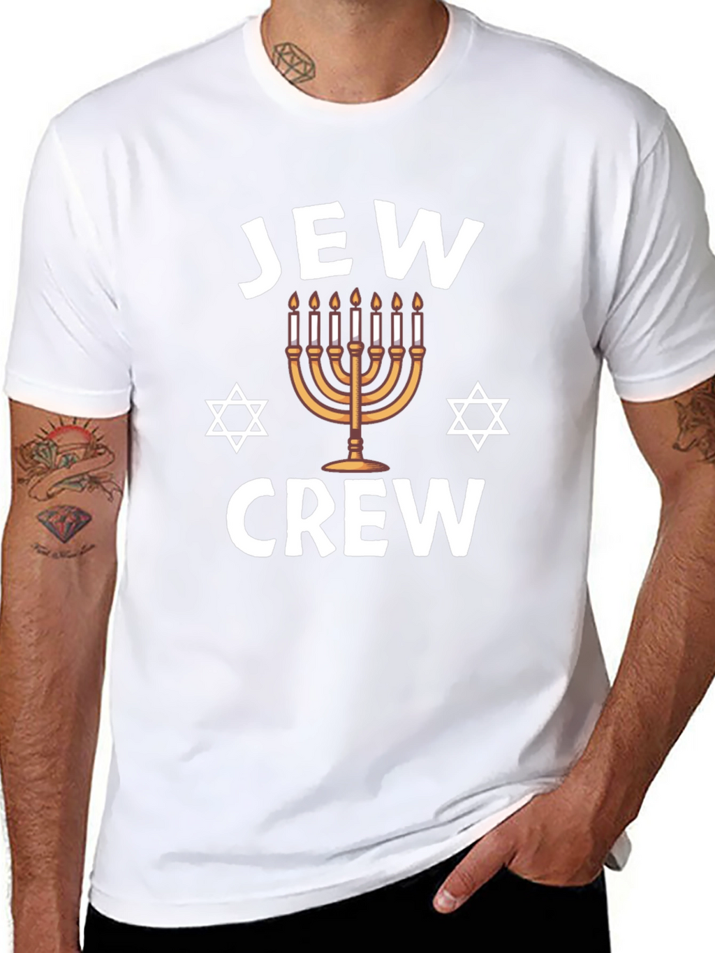 Jew Crew Hanukkah Menorah T-Shirt