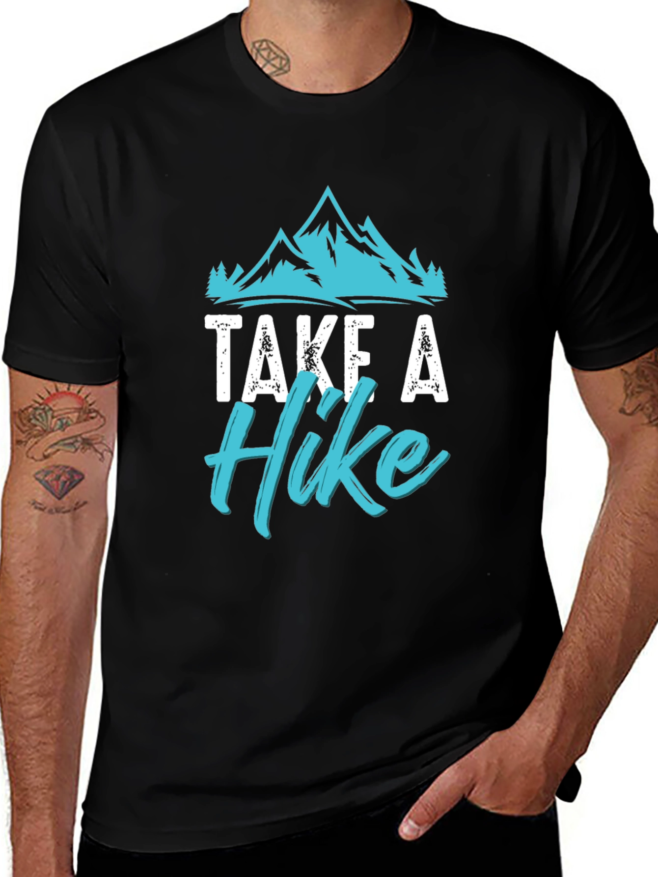 Take A Hike Graphic Tee - Black Cotton Comfort