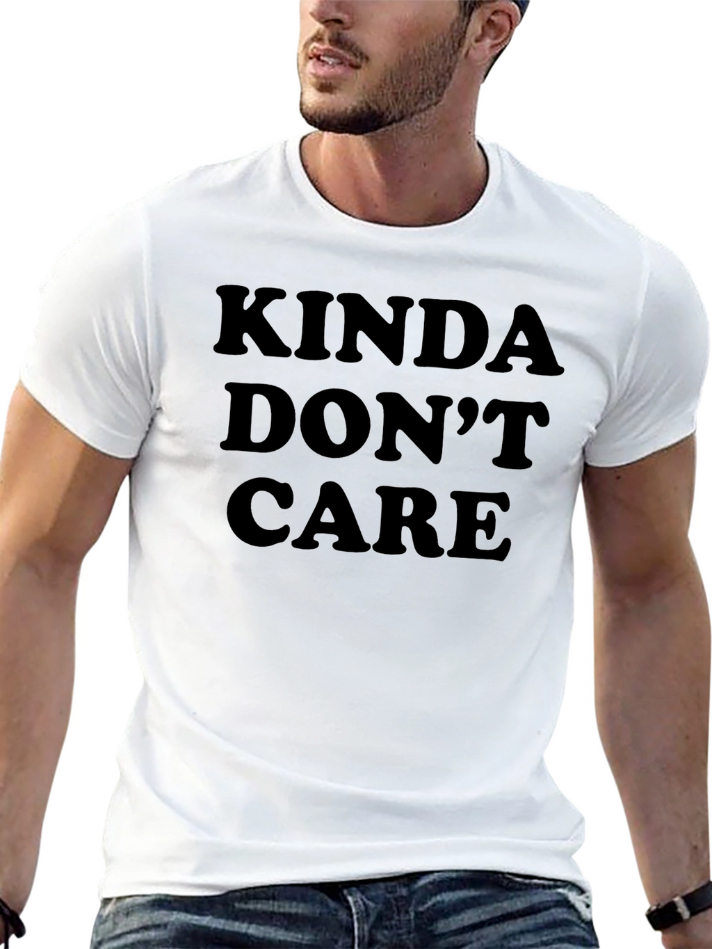 Kinda Dont Care Black Graphic Tee