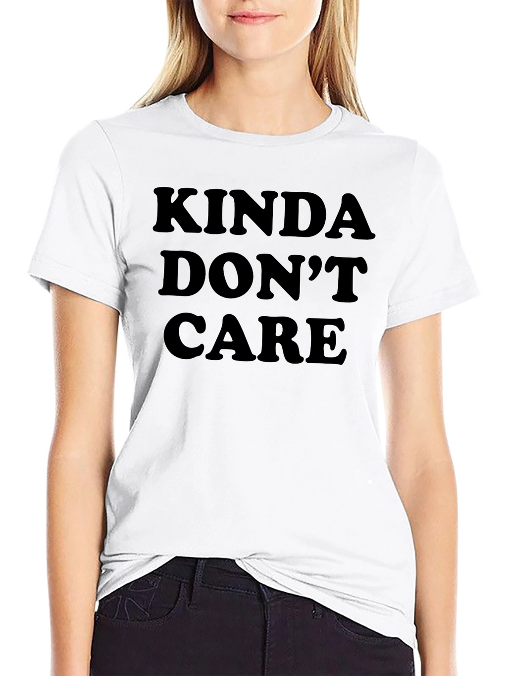Kinda Dont Care Black Graphic Tee