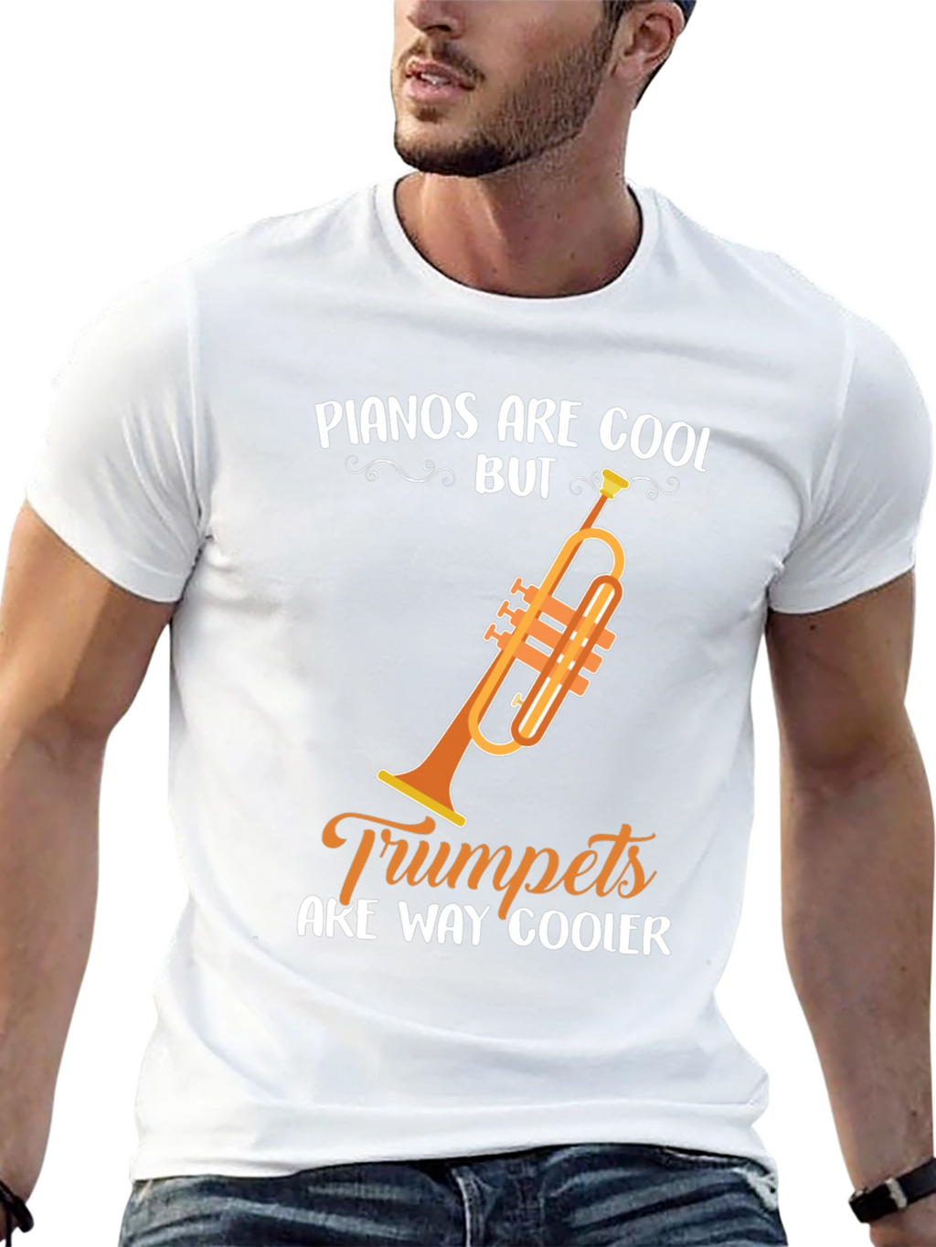 Funny Trumpet Music T-Shirt - Pianos Are Cool But...