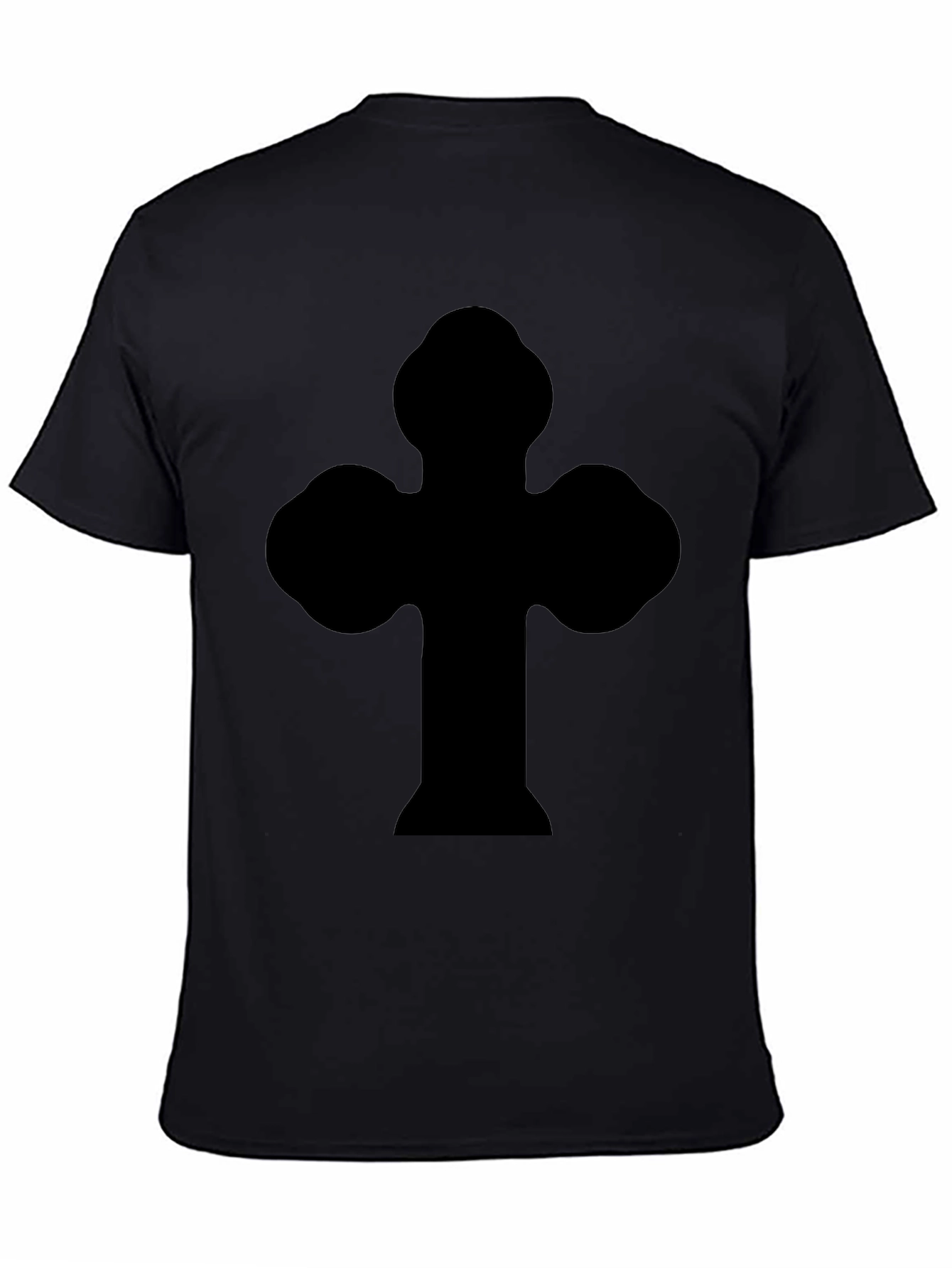 Black Cross Graphic Tee - Mens Casual Short Sleeve Shirt