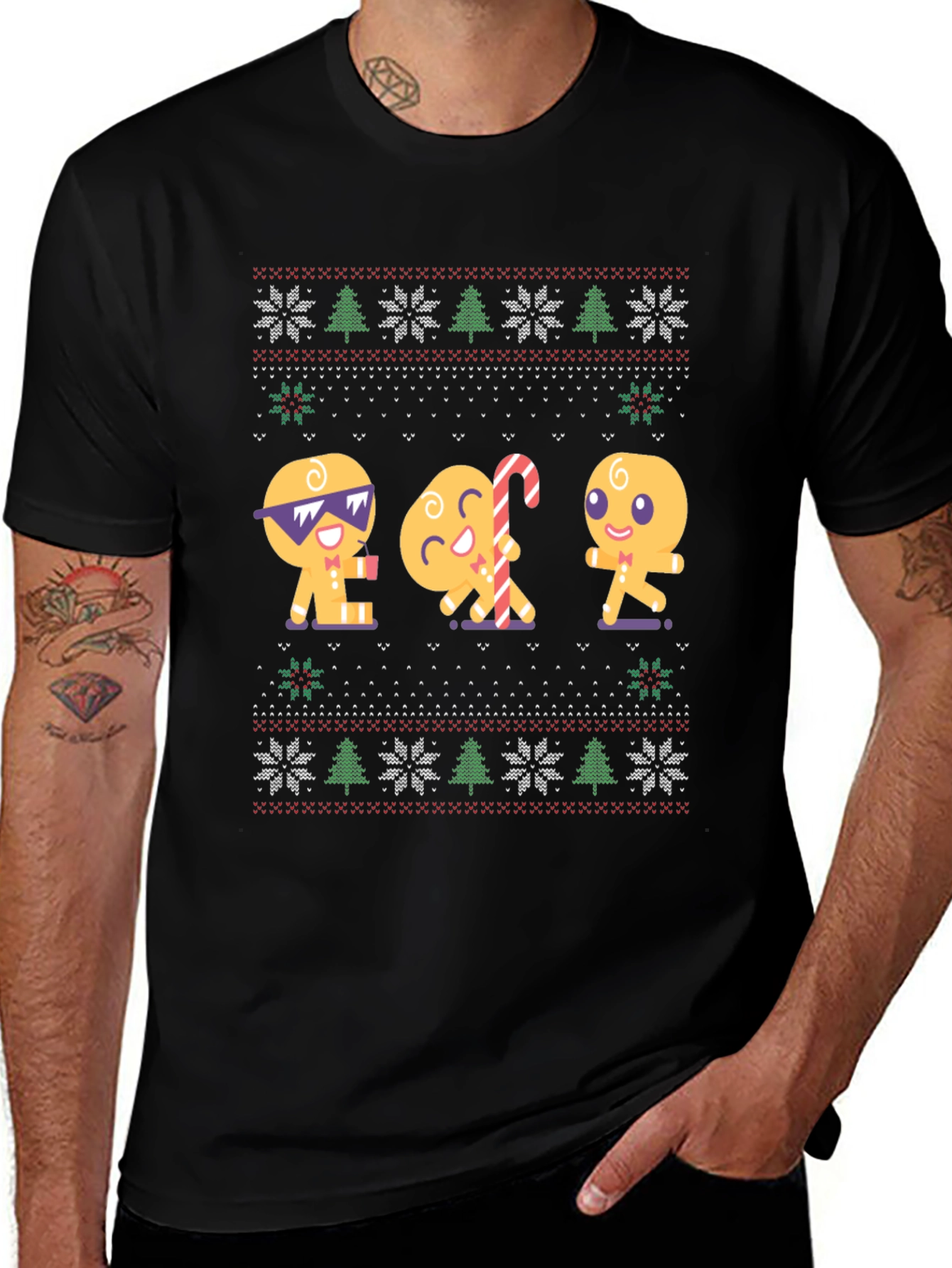 Gingerbread Cookie Ugly Christmas T-Shirt