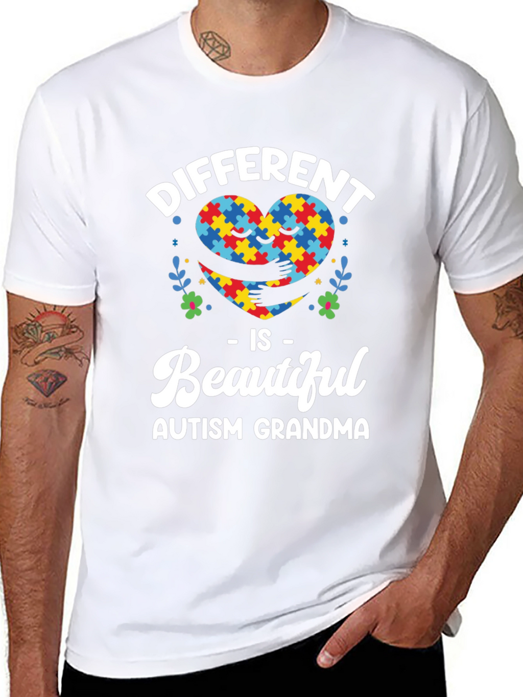 Autism Grandma T-Shirt - Different Is Beautiful