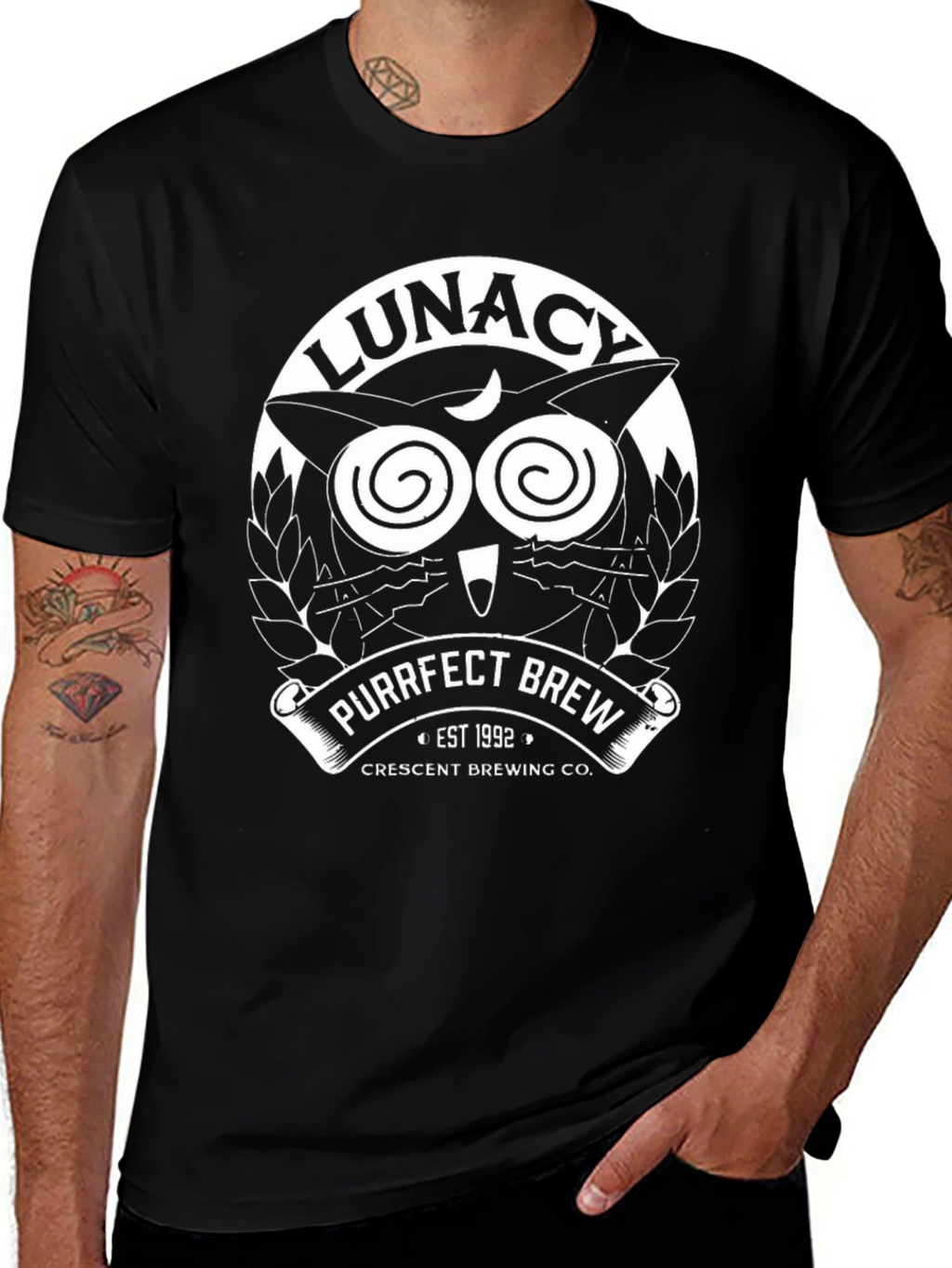 Lunacy Purrfect Brew T-Shirt - Crescent Brewing Co.