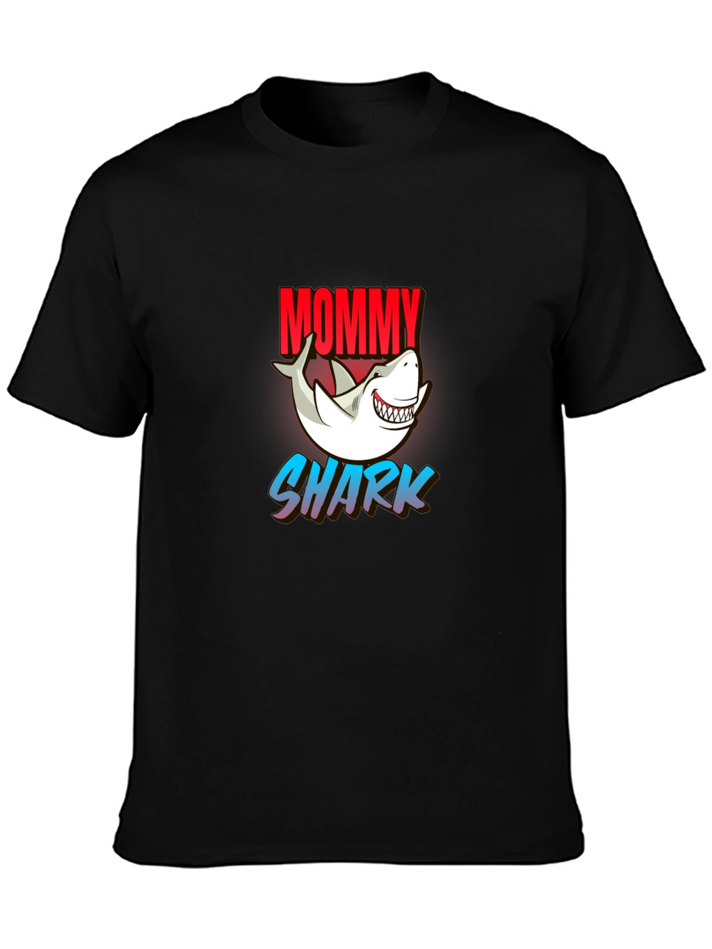 Mommy Shark Graphic Tee - Black Cotton Blend
