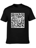 Musical QR Code Graphic Tee - Black Cotton Shirt
