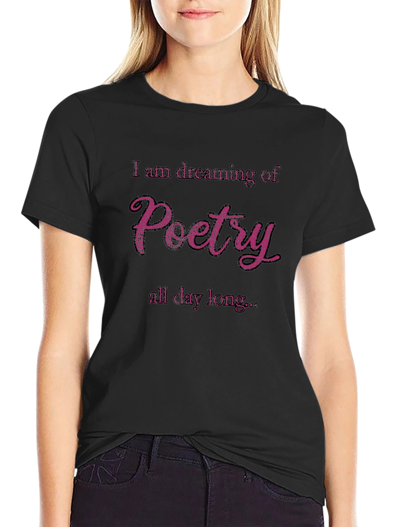 Poetry Dreamer Tee - Black Cotton T-Shirt