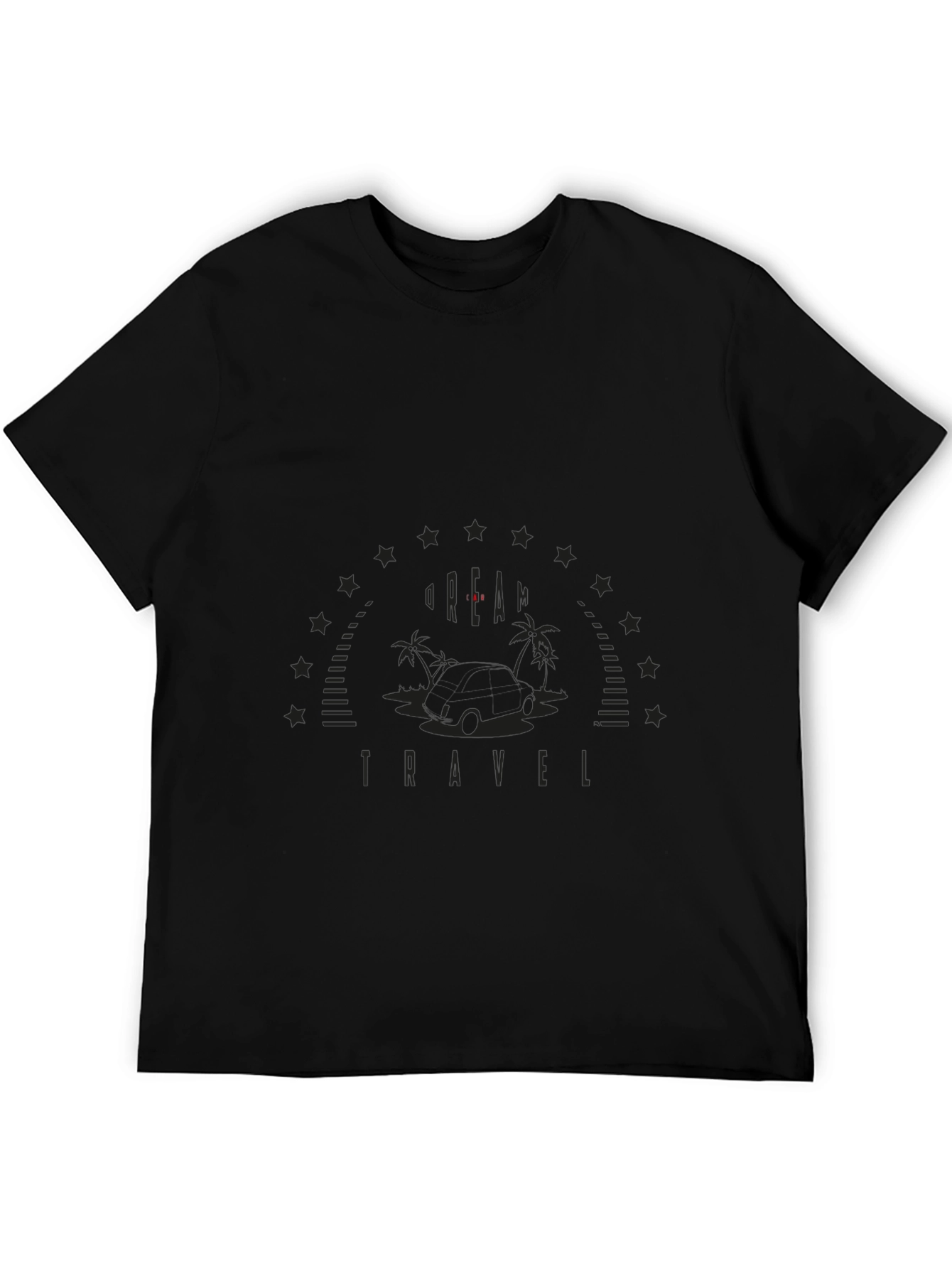 Mens Black Graphic T-Shirt - Vacation Travel Design