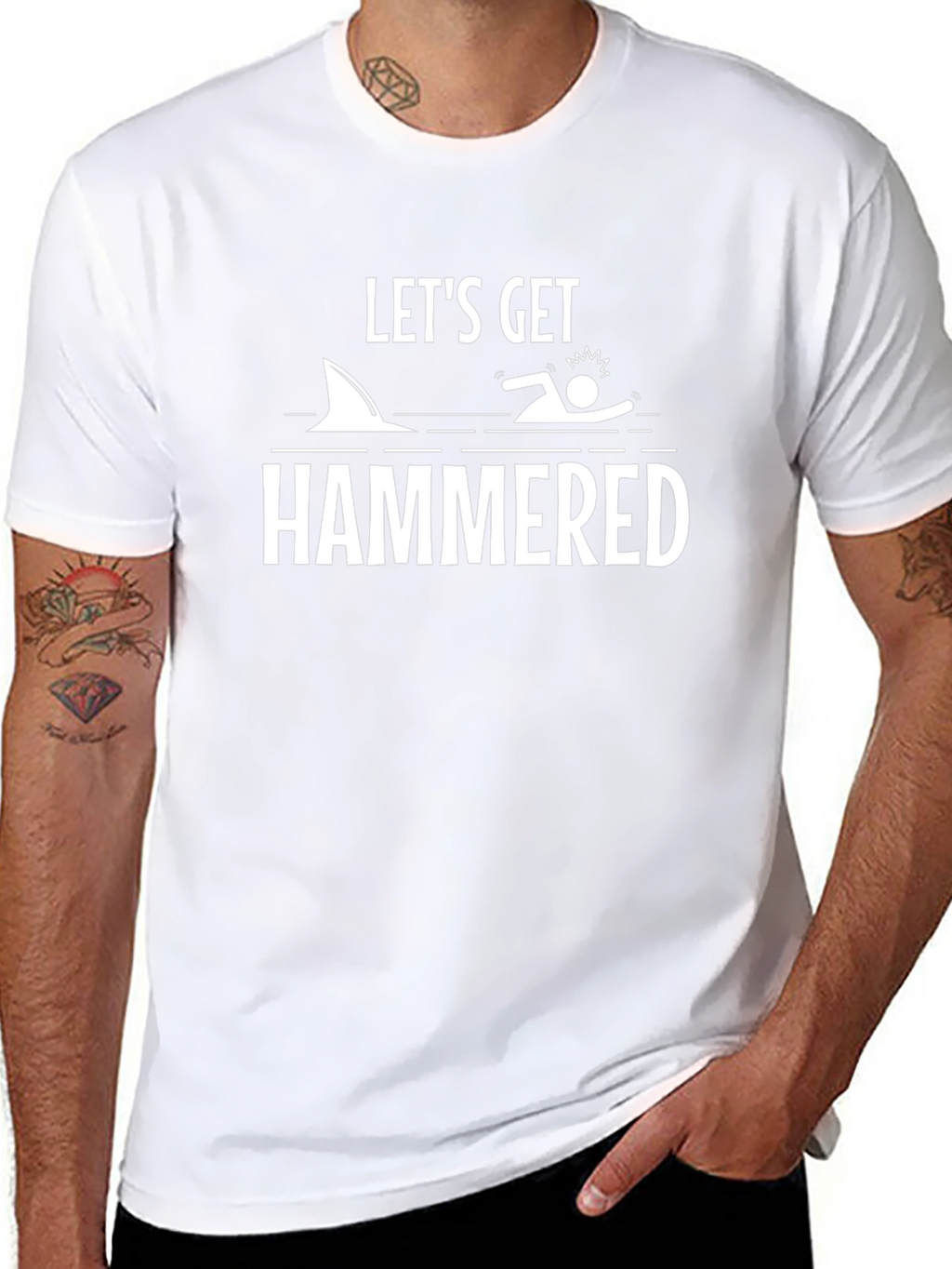 Lets Get Hammered T-Shirt Shark Humor Tee