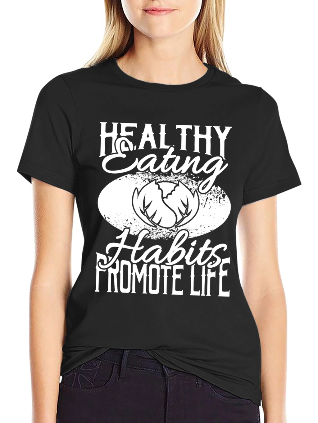 Healthy Eating Black Graphic Tee