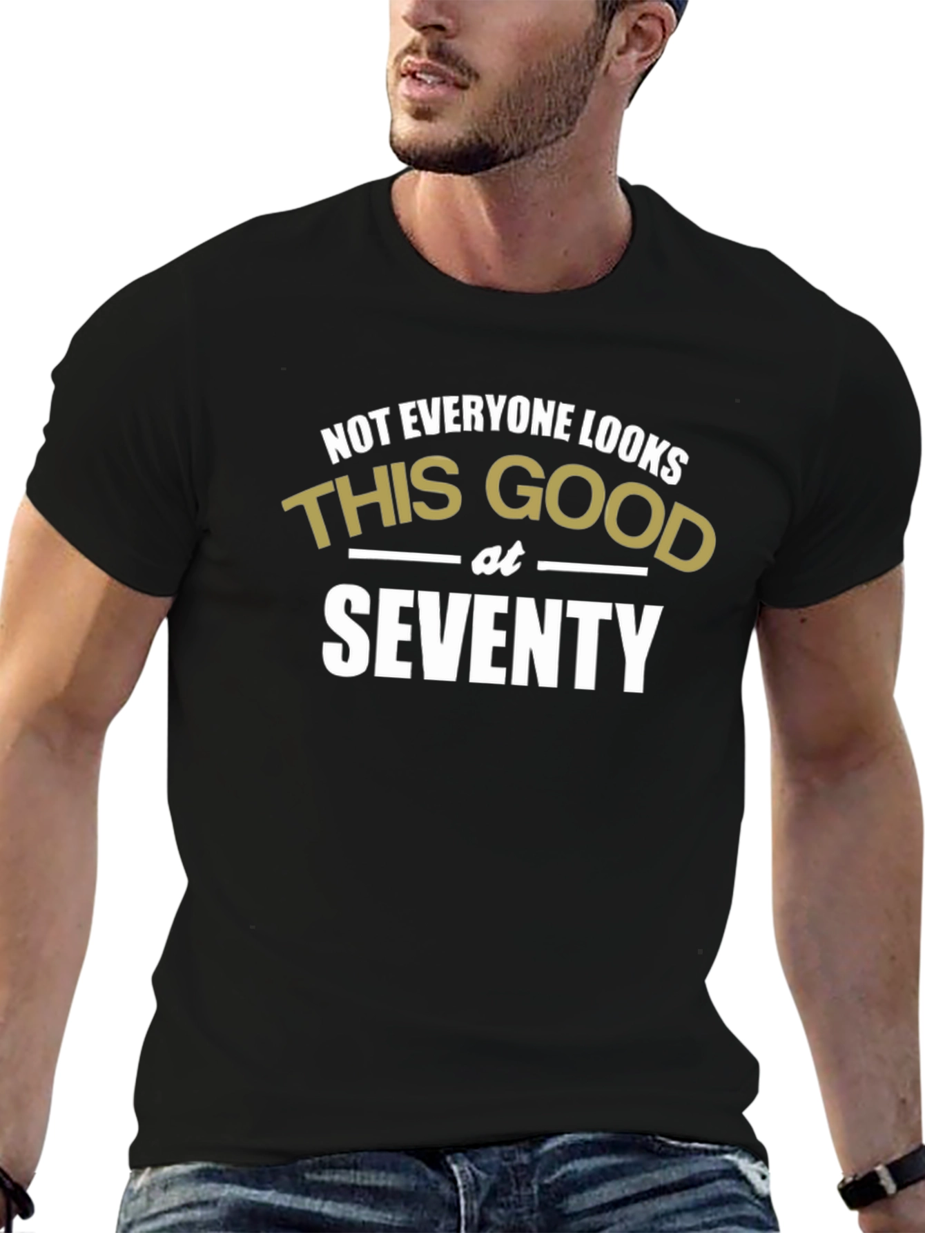 Funny 70th Birthday T-Shirt - Looks Good at Seventy