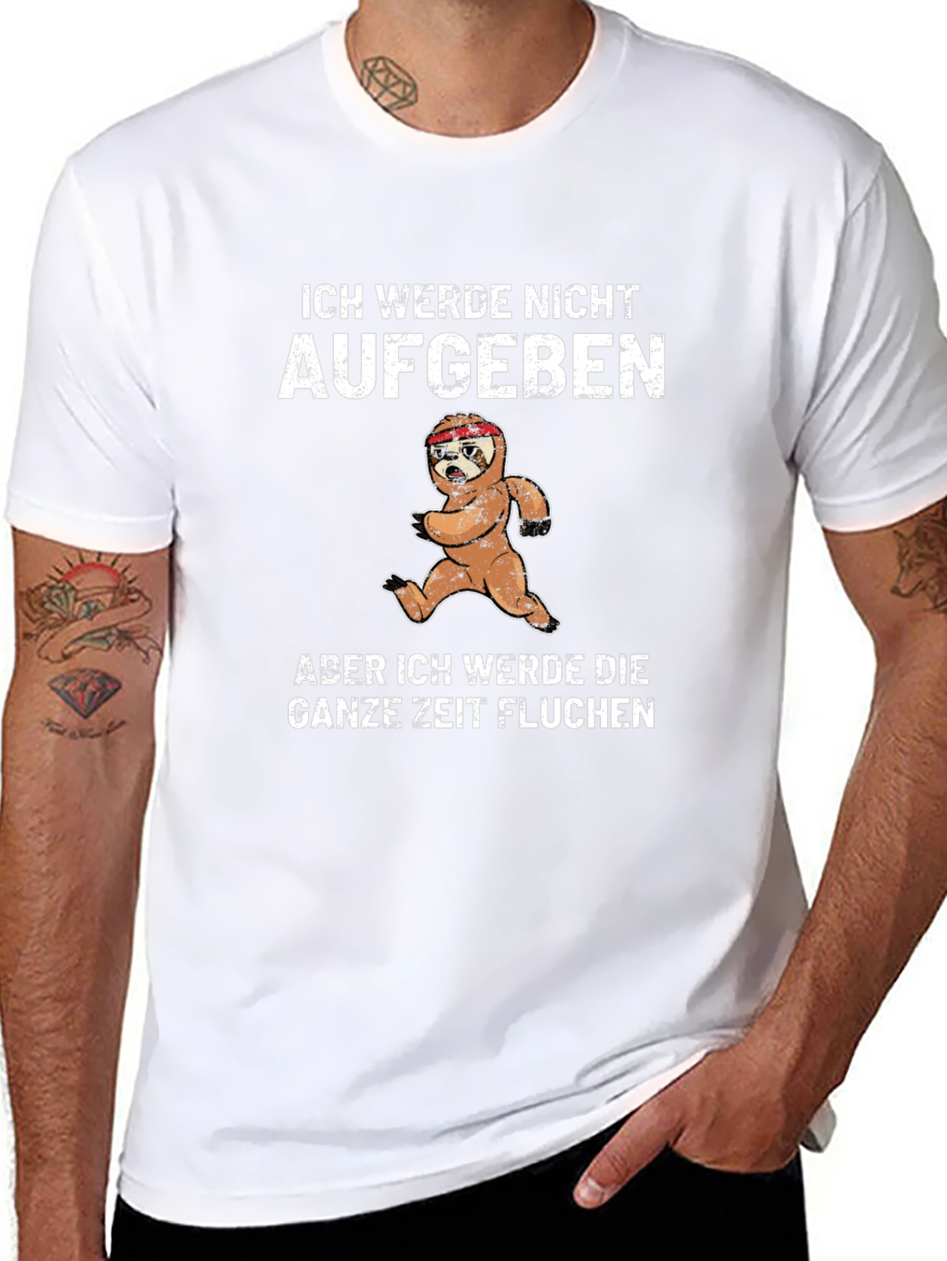 Funny Sloth Running T-Shirt - Ich Werde Nicht Aufgeben