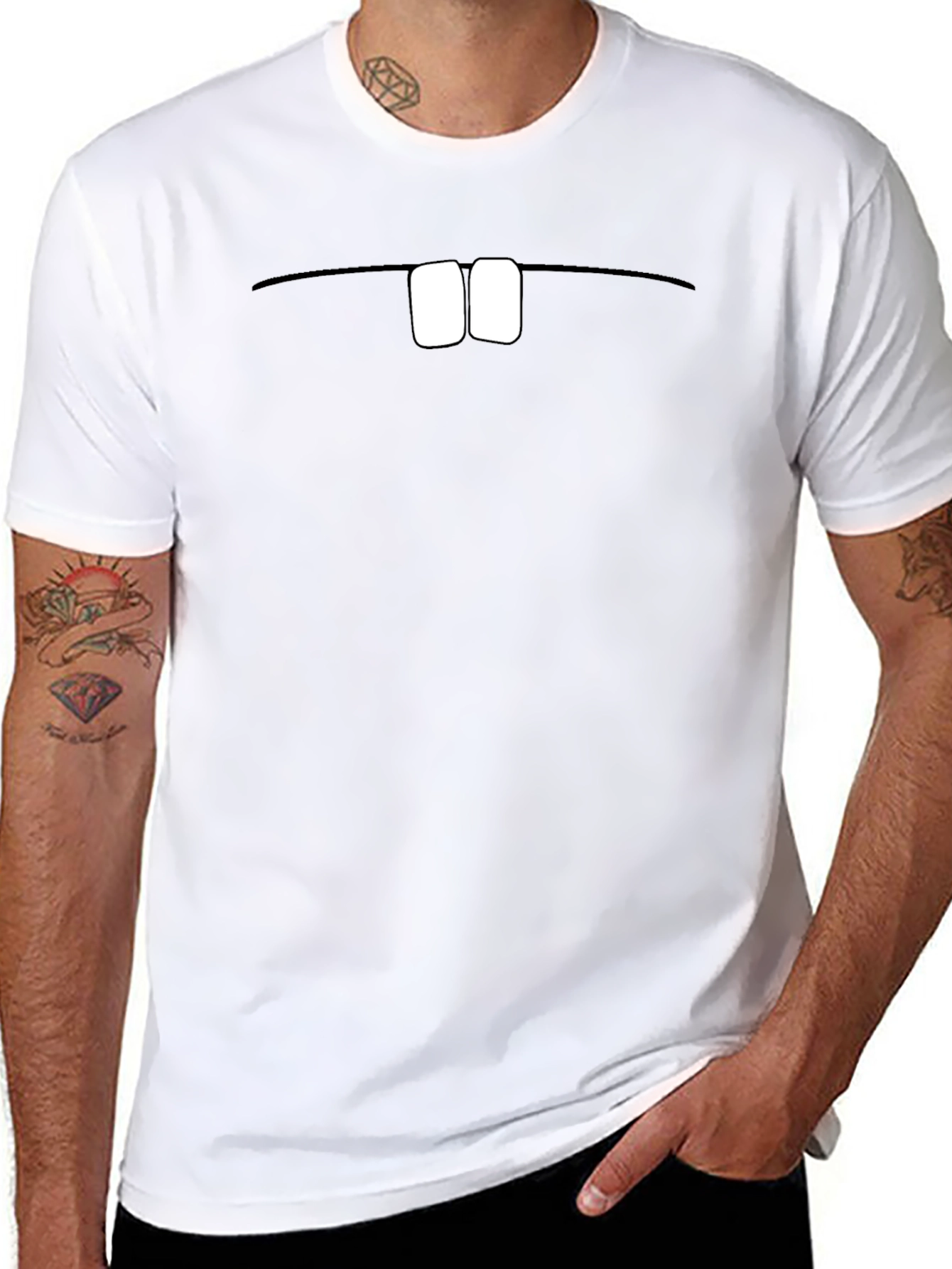 Funny Beaver Teeth Graphic Black T-Shirt