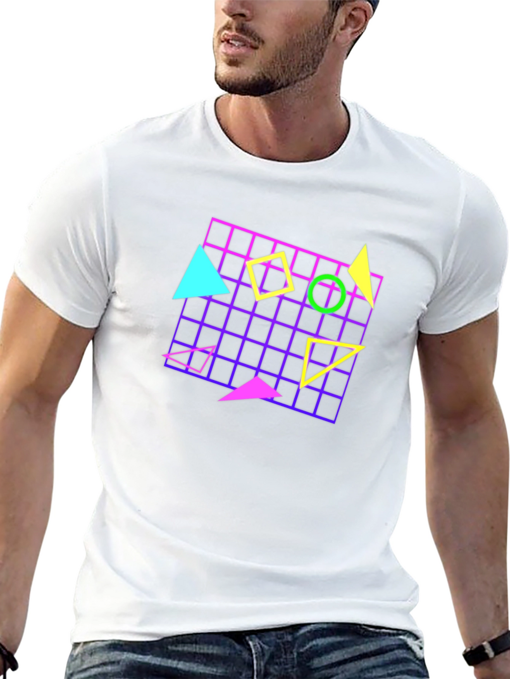 Retro 80s Geometric Pattern T-Shirt