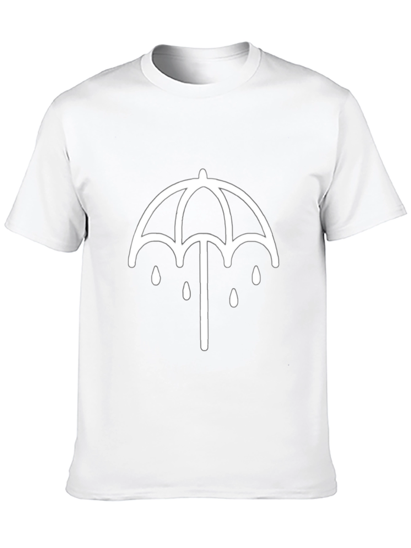 Black T-Shirt with Umbrella Graphic