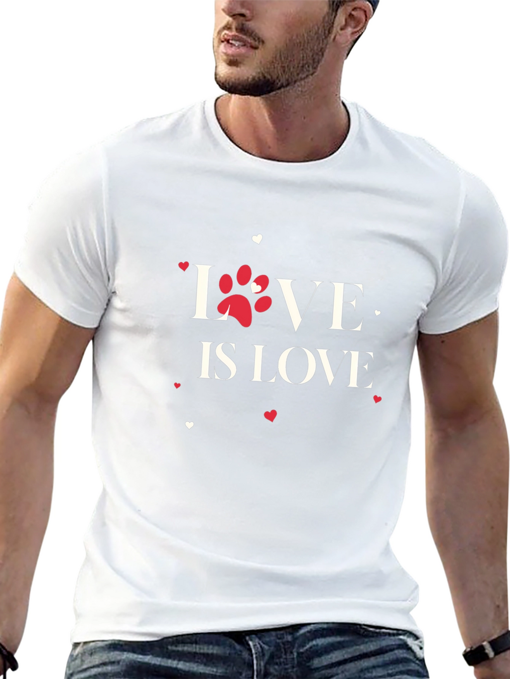 Love is Love Paw Print Graphic Tee