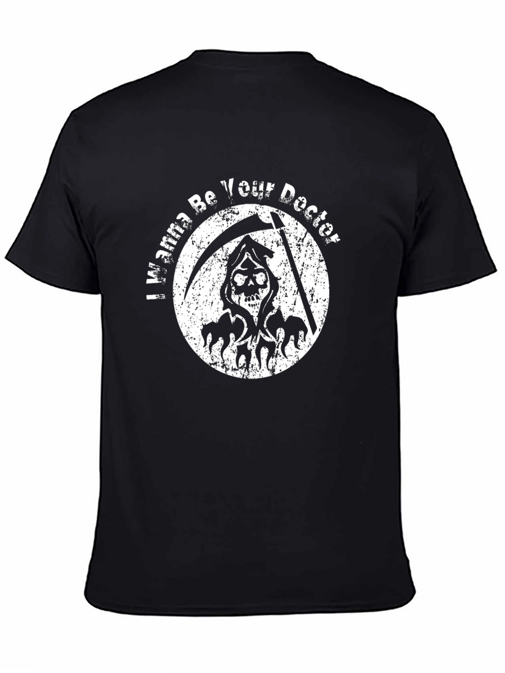 Grim Reaper Doctor Graphic Print T-Shirt
