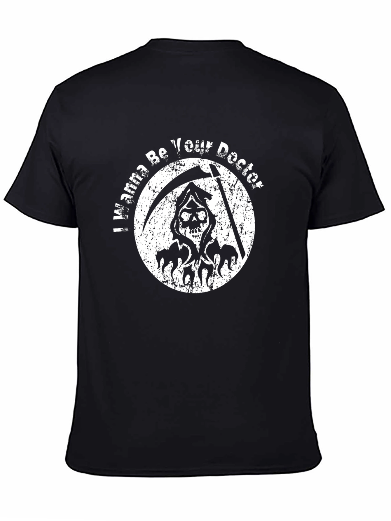 Grim Reaper Doctor Graphic Print T-Shirt