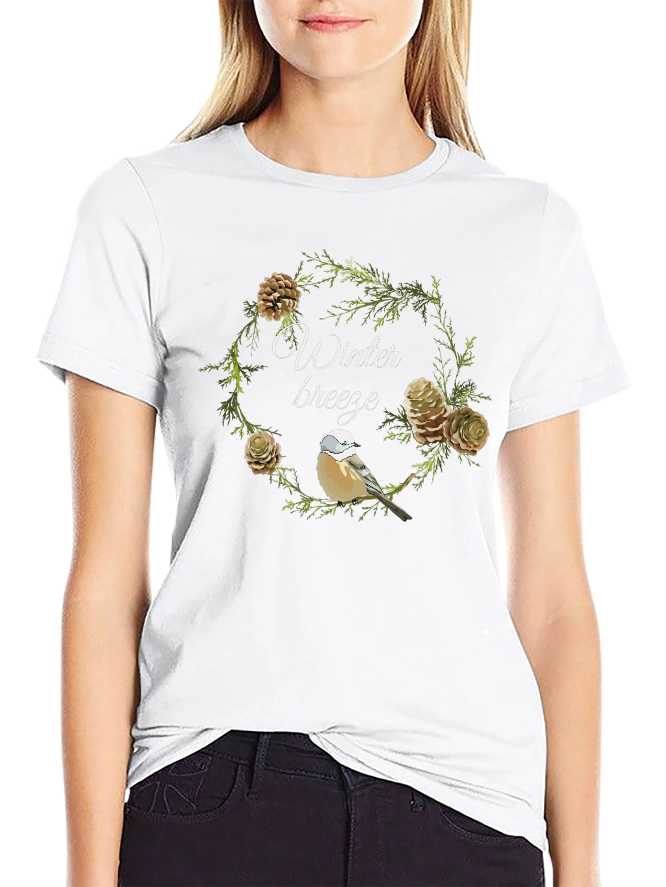 Winter Breeze Bird & Pine T-Shirt