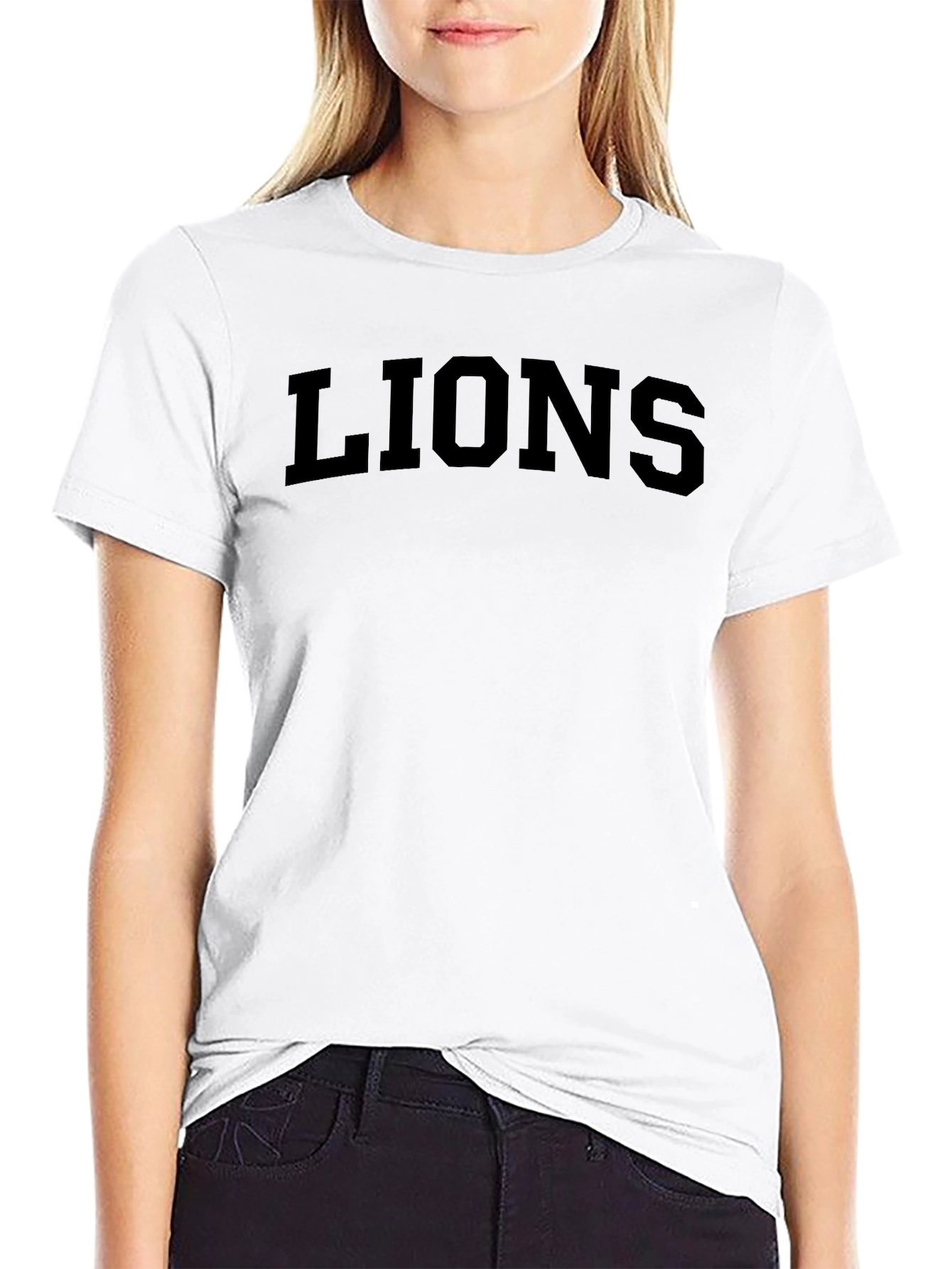 LIONS Graphic Print T-Shirt - Classic Crew Neck Tee