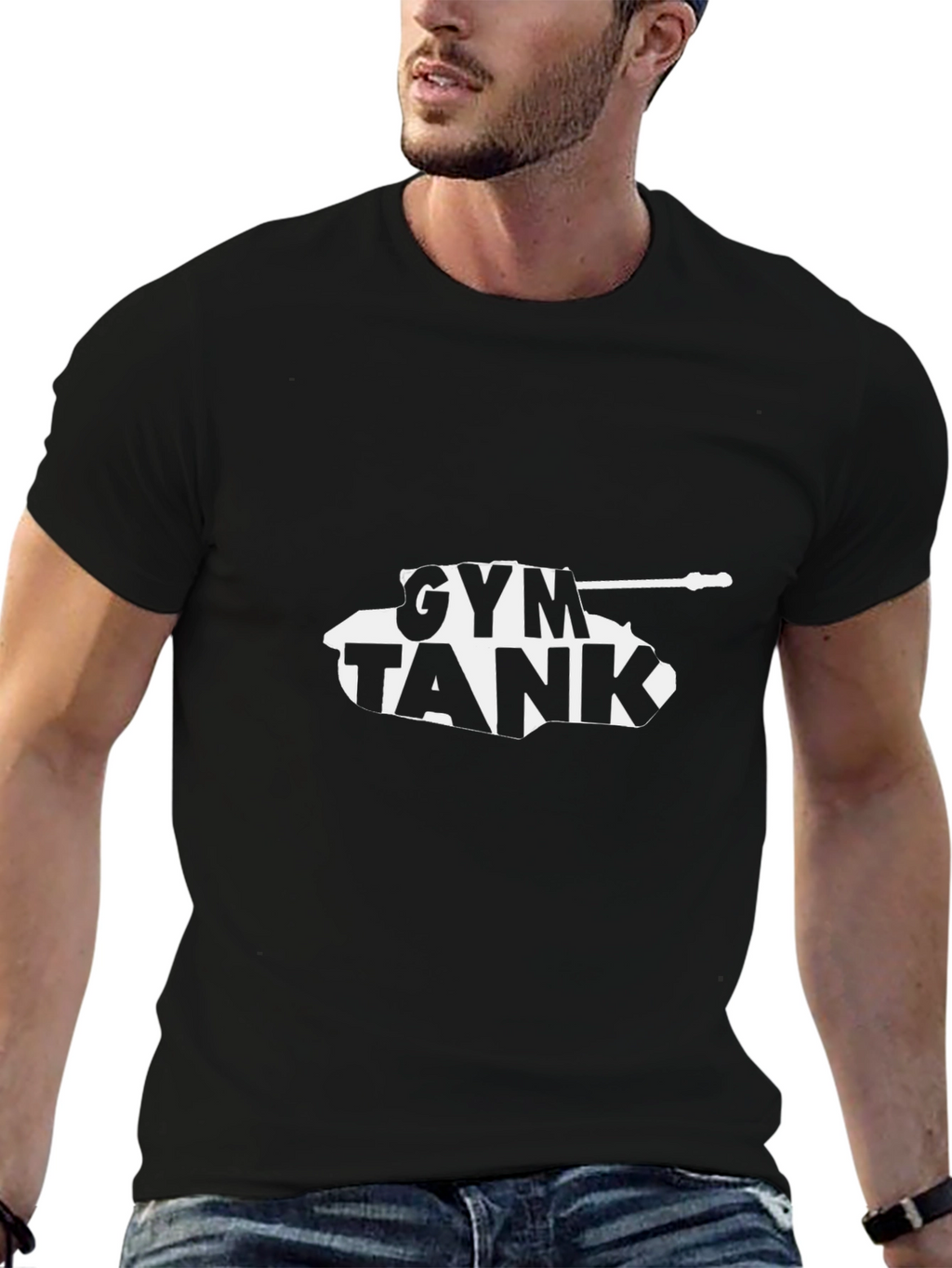 Gym Tank T-Shirt - Black Graphic Tee