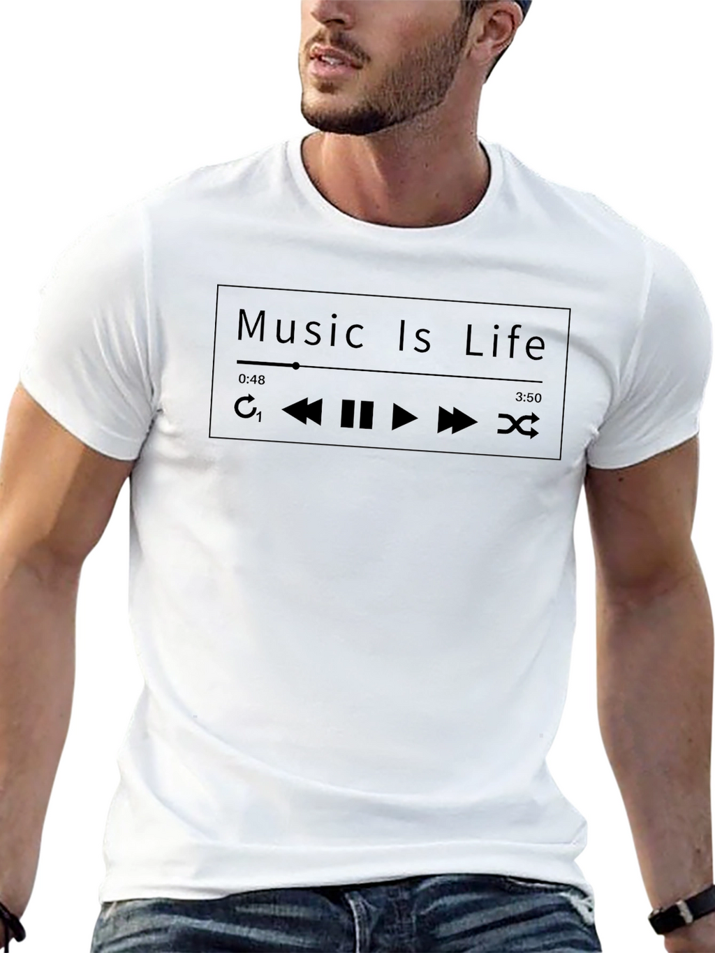Music is Life T-Shirt - Black Graphic Tee
