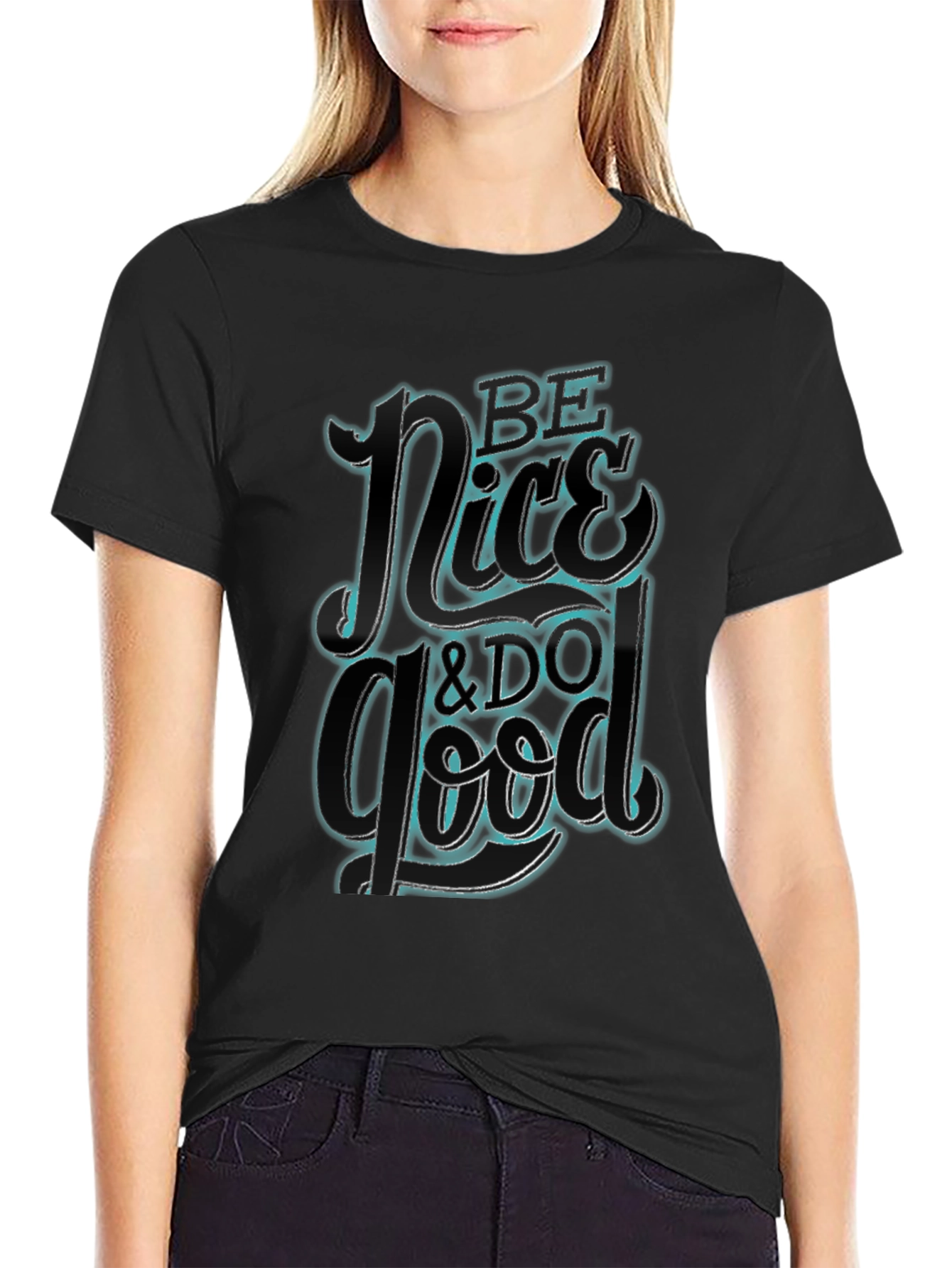 Be Nice & Do Good Graphic Tee - Black Casual Shirt