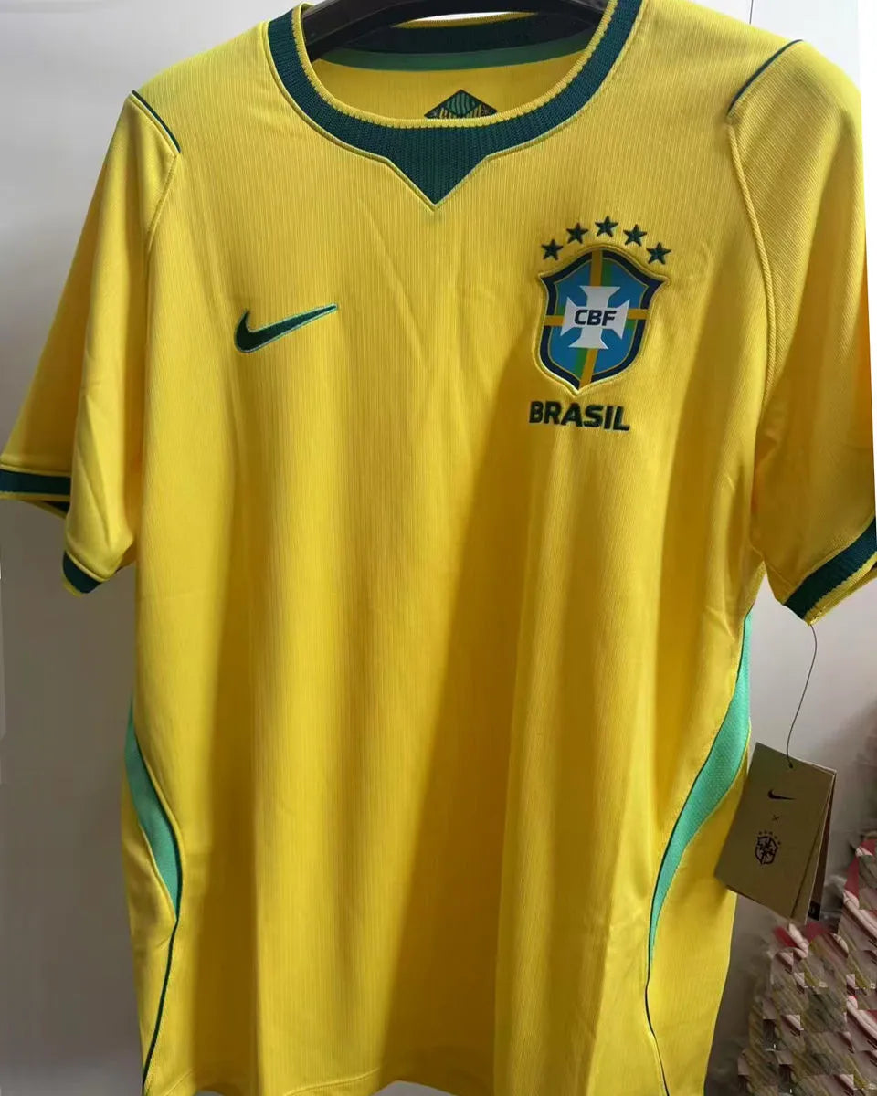 2026/27 Brazil 1:1 Quality Home Yellow Fans Soccer Jersey (Have Right Patch 有右臂章 金底白字） Back