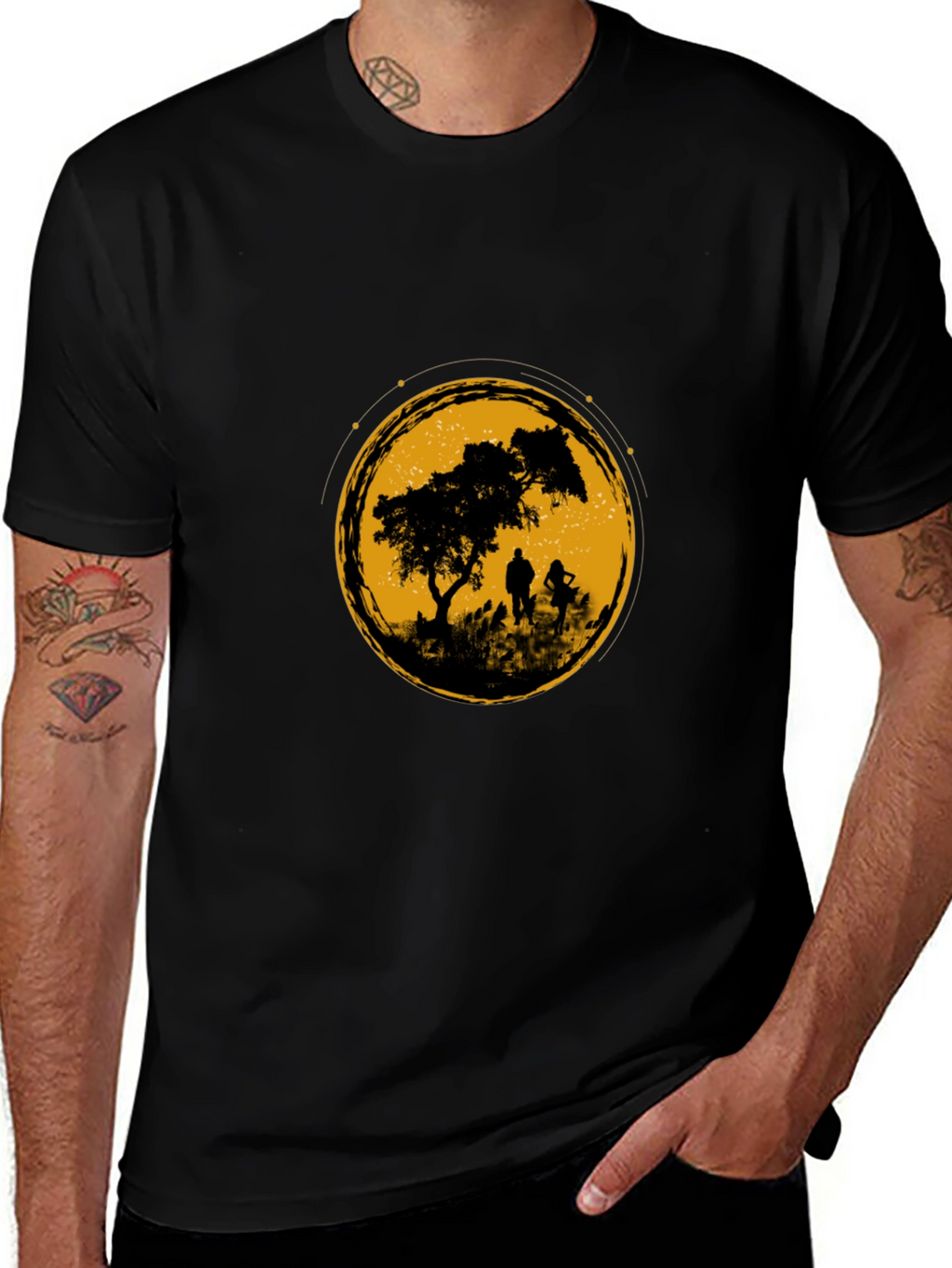 Silhouette Graphic Tee - Black Cotton Blend