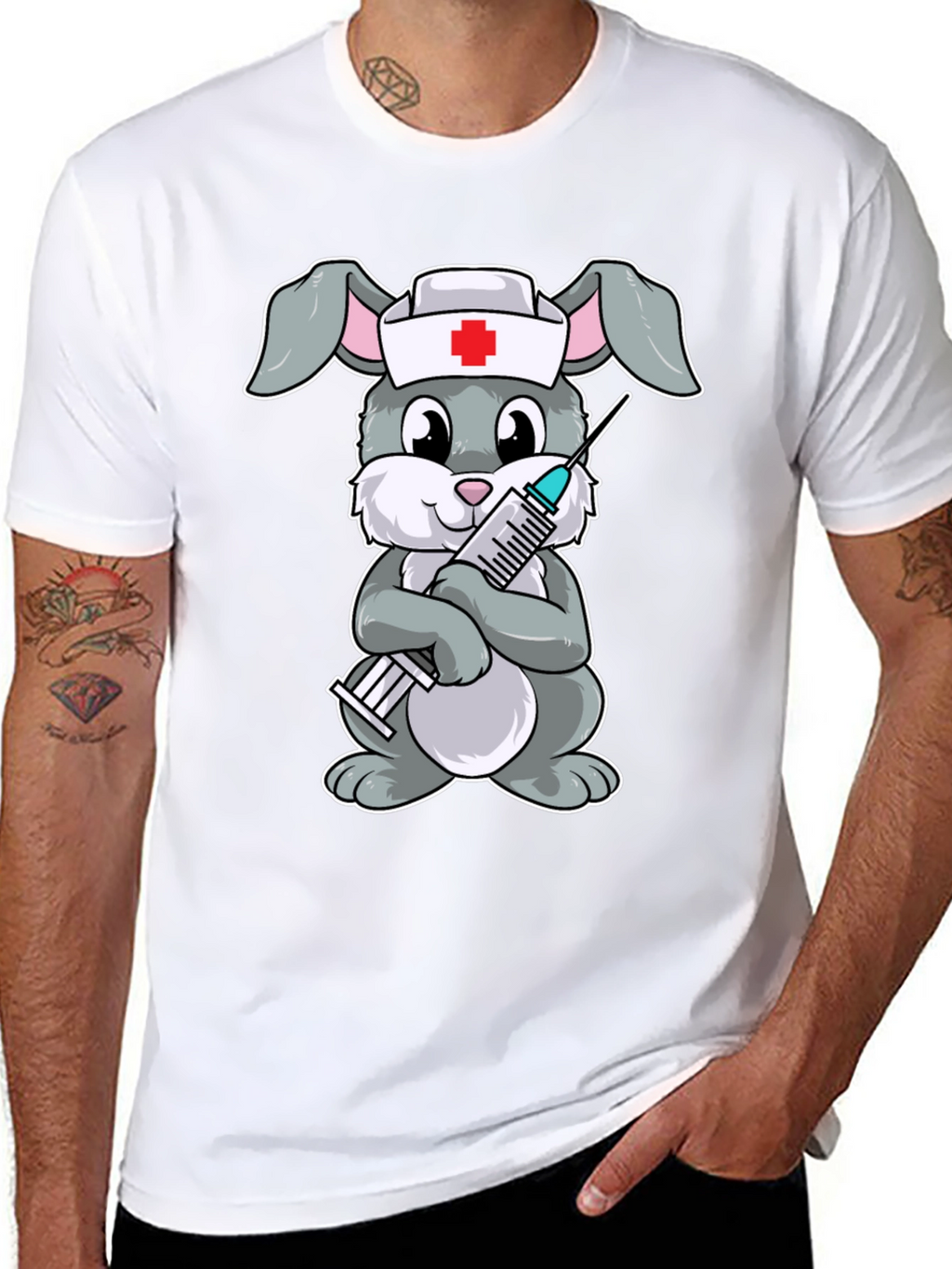 Nurse Bunny Graphic T-Shirt