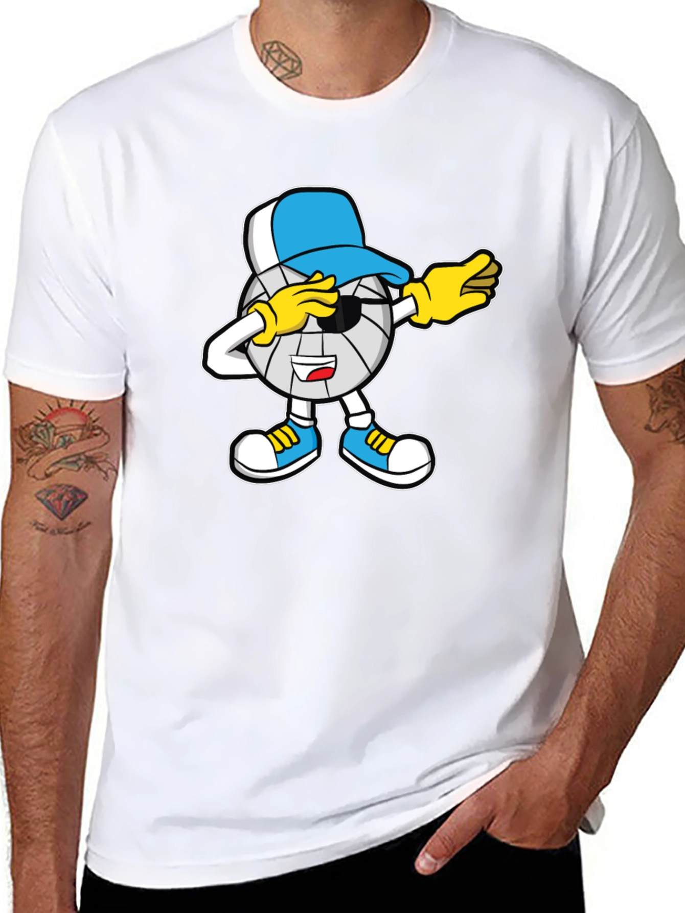 Dabbing Volleyball Cartoon T-Shirt