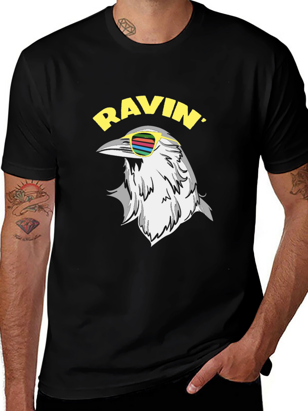 Ravin Crow T-Shirt - Cool Bird Graphic Tee