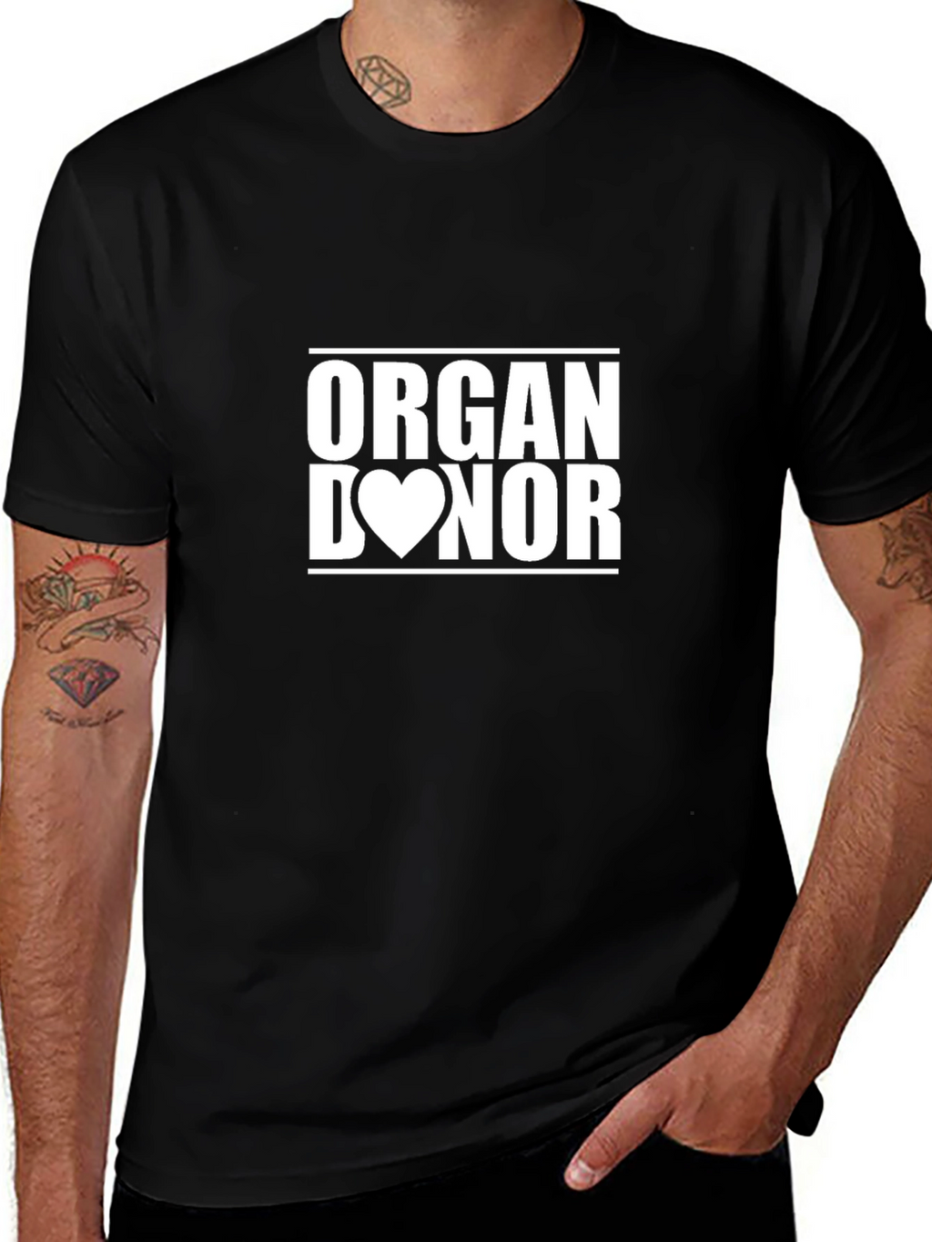 Organ Donor Heart Graphic Black T-Shirt