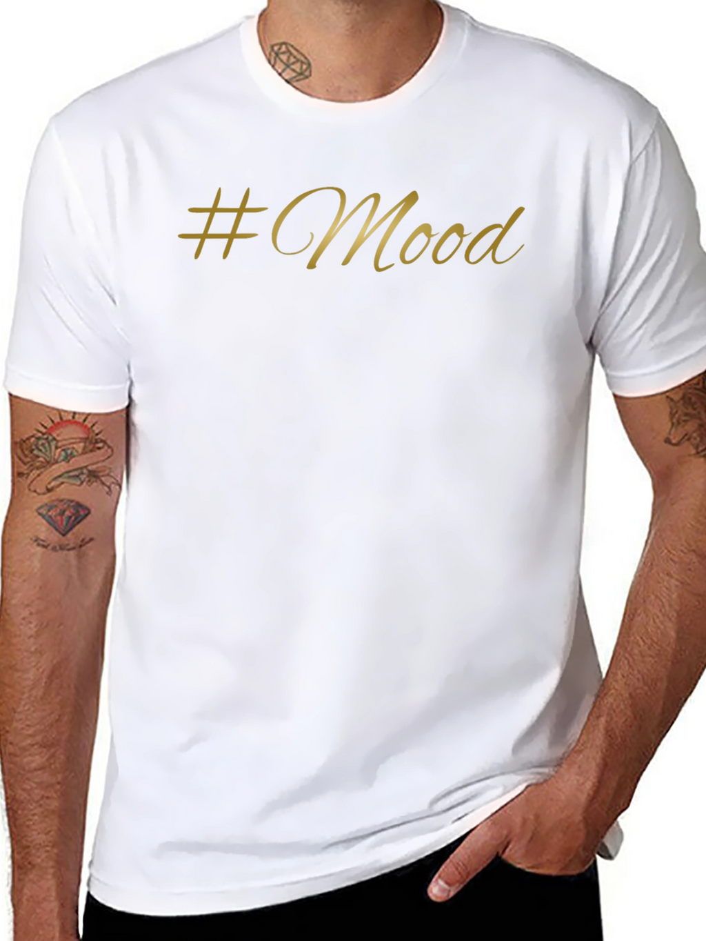 #Mood Black T-Shirt - Stylish & Trendy