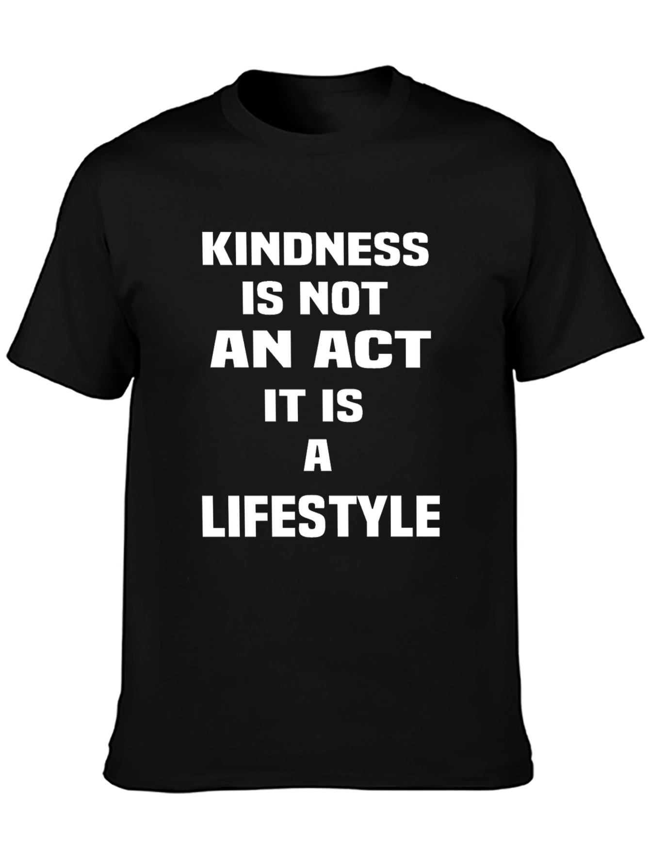 Kindness Lifestyle T-Shirt - Black Crew Neck